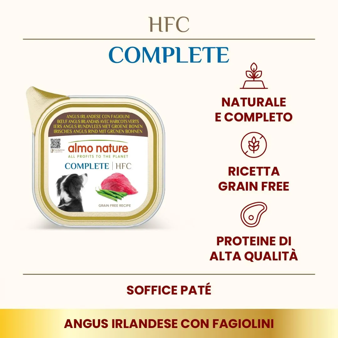 Almo Nature HFC Complete Alimento Umido per Cani Adulti - Angus Irlandese con Fagiolini, 85g, Confezione da 17 - immagine 2