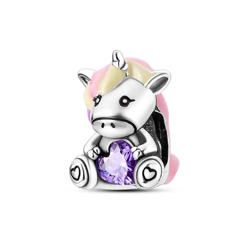 TINSLO Bead Charm Ciondolo Argento Sterling 925 con Cubic Zirconia per Braccialetti e Collane Europei - immagine 1