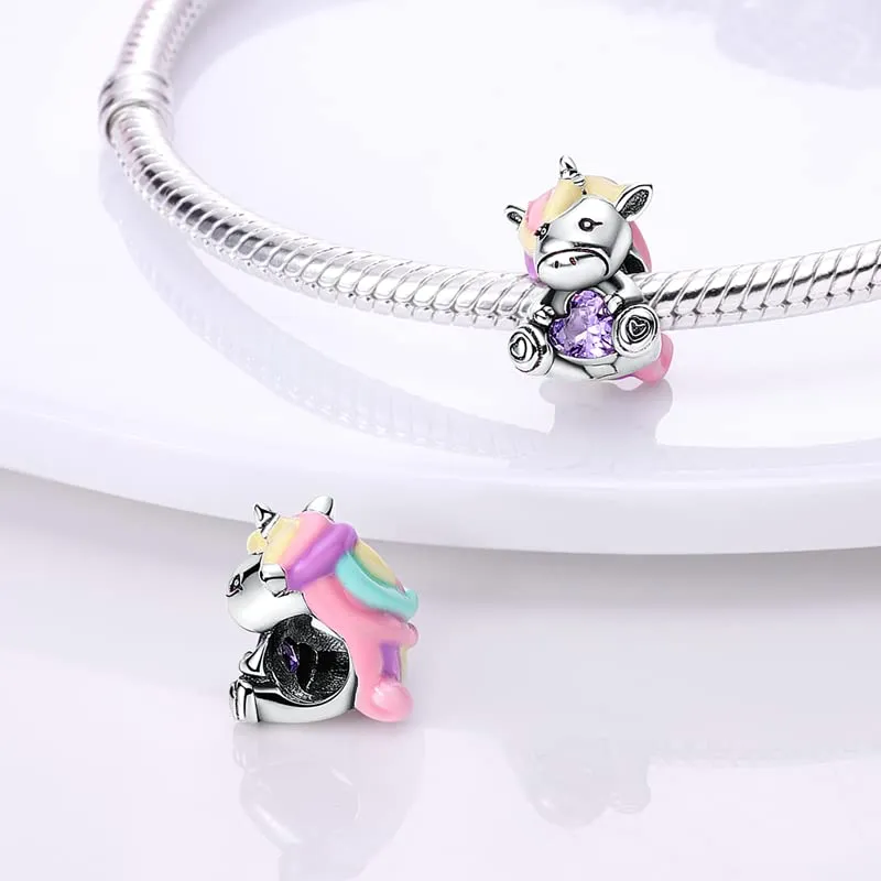 TINSLO Bead Charm Ciondolo Argento Sterling 925 con Cubic Zirconia per Braccialetti e Collane Europei - immagine 2