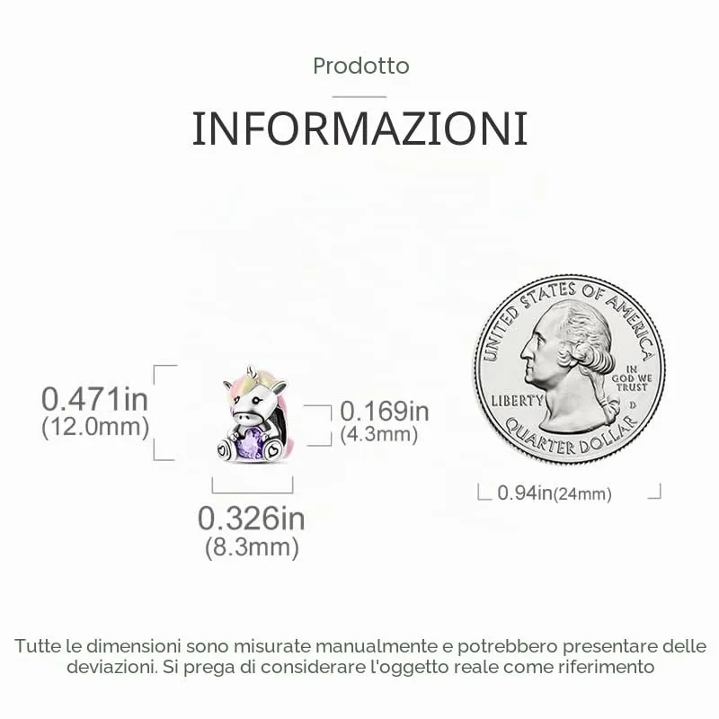 TINSLO Bead Charm Ciondolo Argento Sterling 925 con Cubic Zirconia per Braccialetti e Collane Europei - immagine 5
