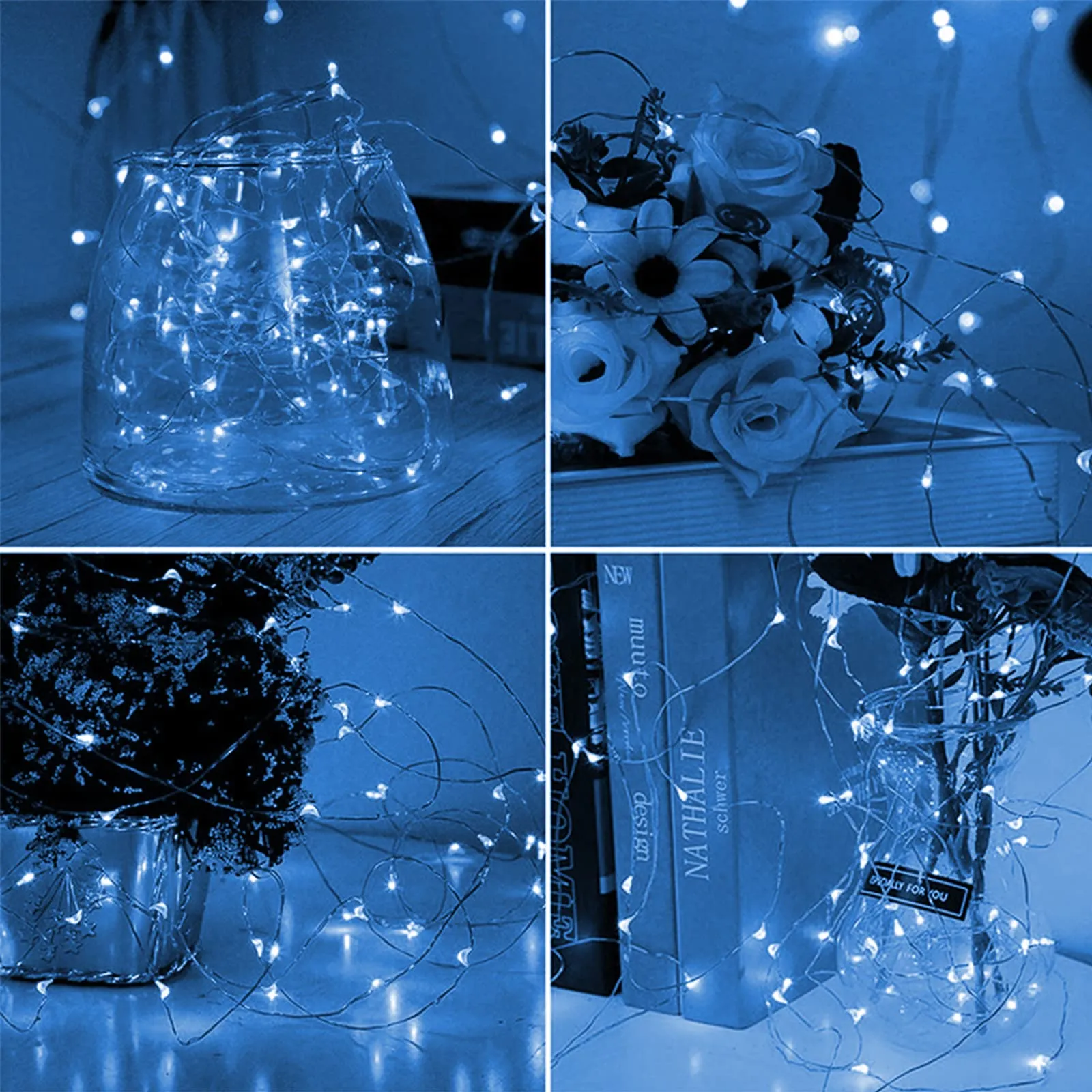 Jsdoin Lucine LED Decorative a Batteria, 5M 50 LED Filo Luci Natale, Bianco Freddo, 2 Pcs 5m50leds - immagine 7