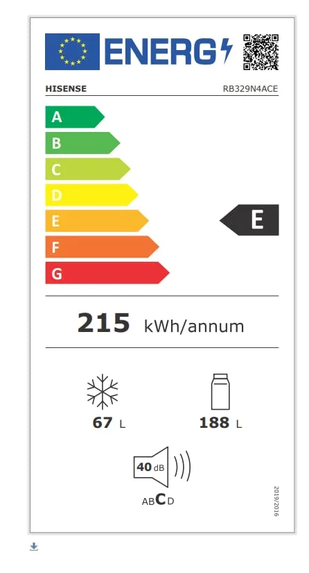 Hisense RB329N4ACE Frigorifero Combinato Total No Frost, Inox, 180 cm, 255 L - immagine 9