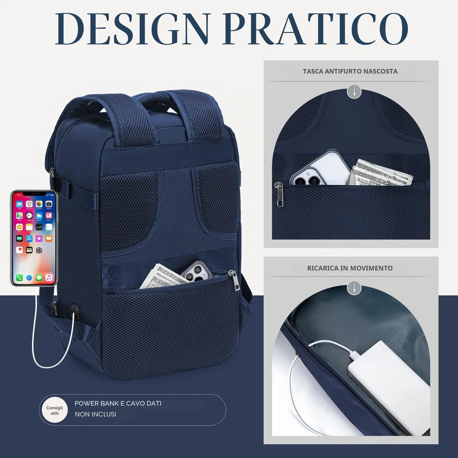 Hayayu Zaino Bagaglio a Mano per Ryanair 40x20x28 cm - immagine 5