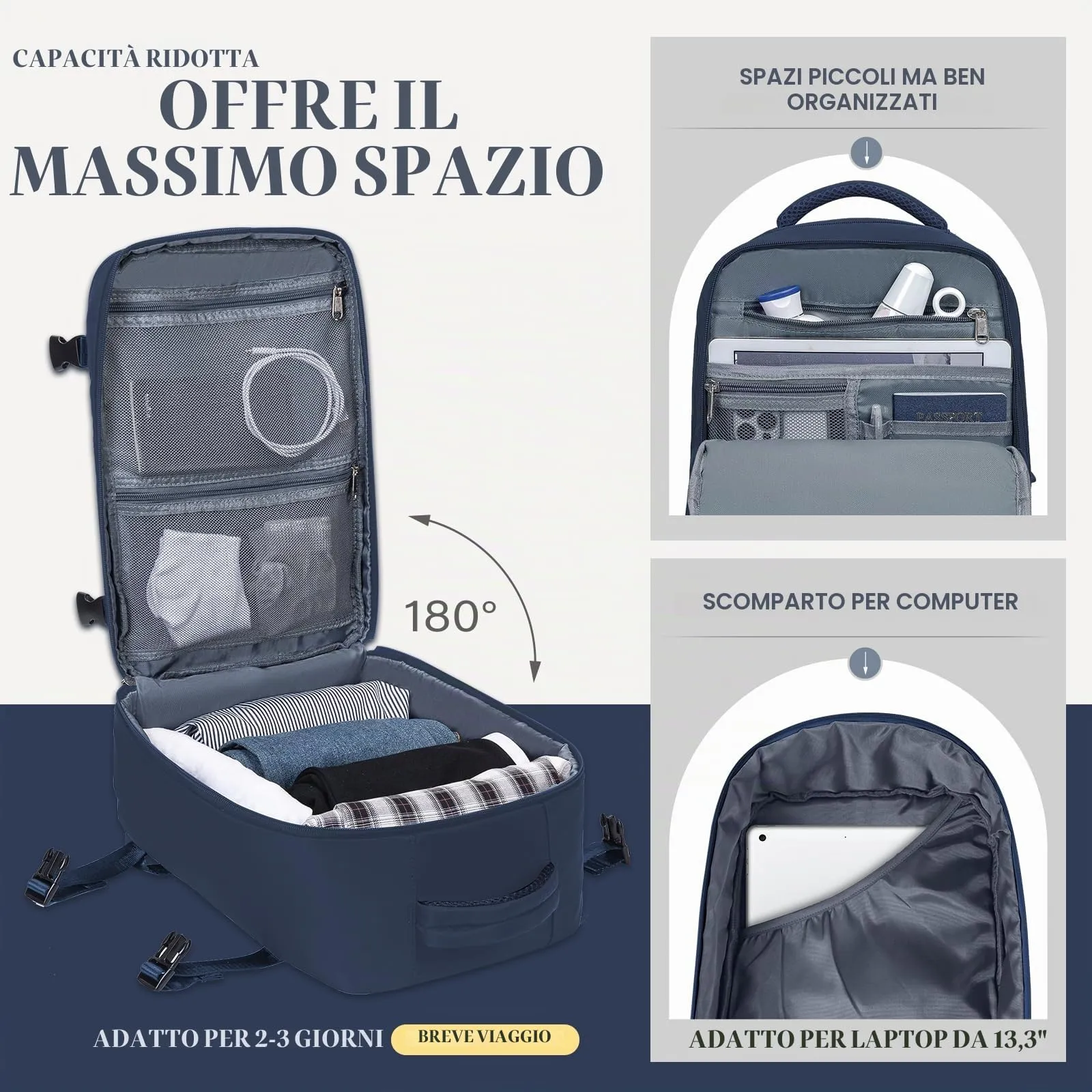 Hayayu Zaino Bagaglio a Mano per Ryanair 40x20x28 cm - immagine 6