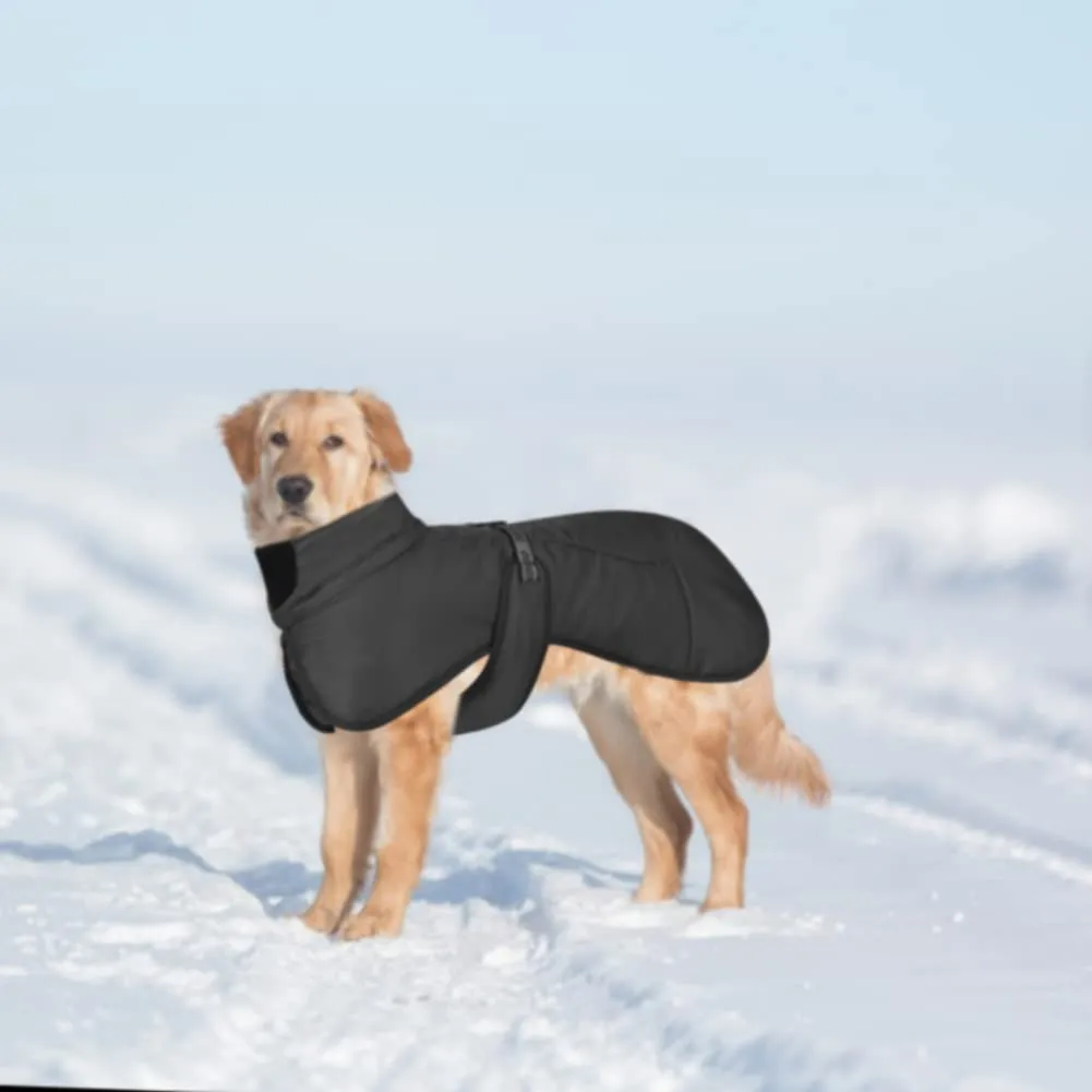 DoggieKit Giacca Impermeabile e Antivento per Cani, Calda per Inverno con Strisce Riflettenti e Foro per Imbracatura, Nero, 3XL - immagine 7