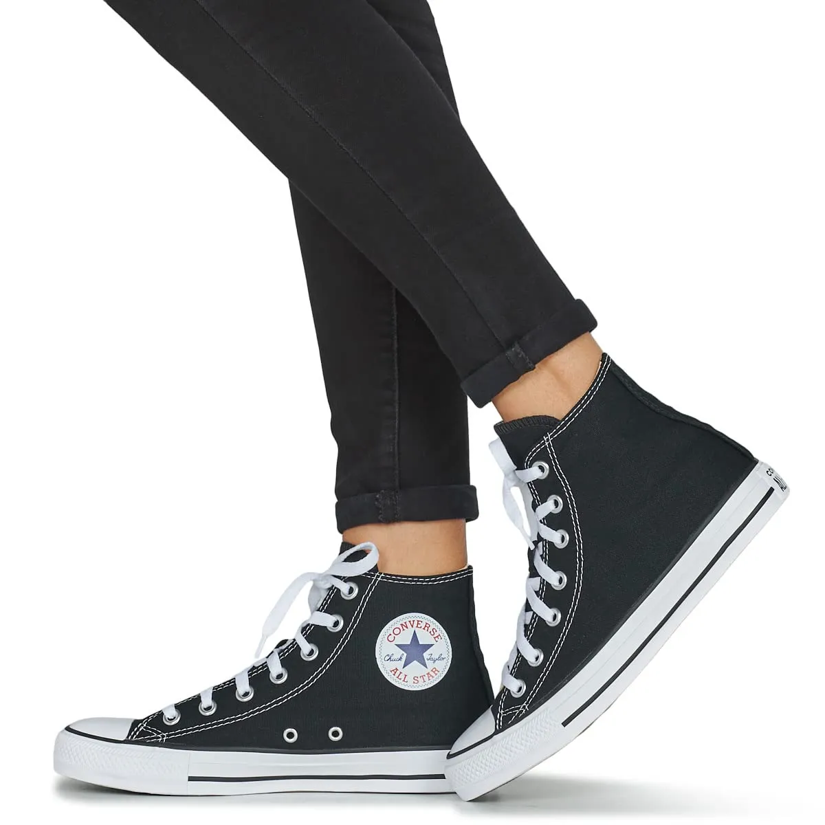 Converse Chuck Taylor All Star Hi Sneaker Unisex Adulto, Nero/Bianco, 42.5 - immagine 2