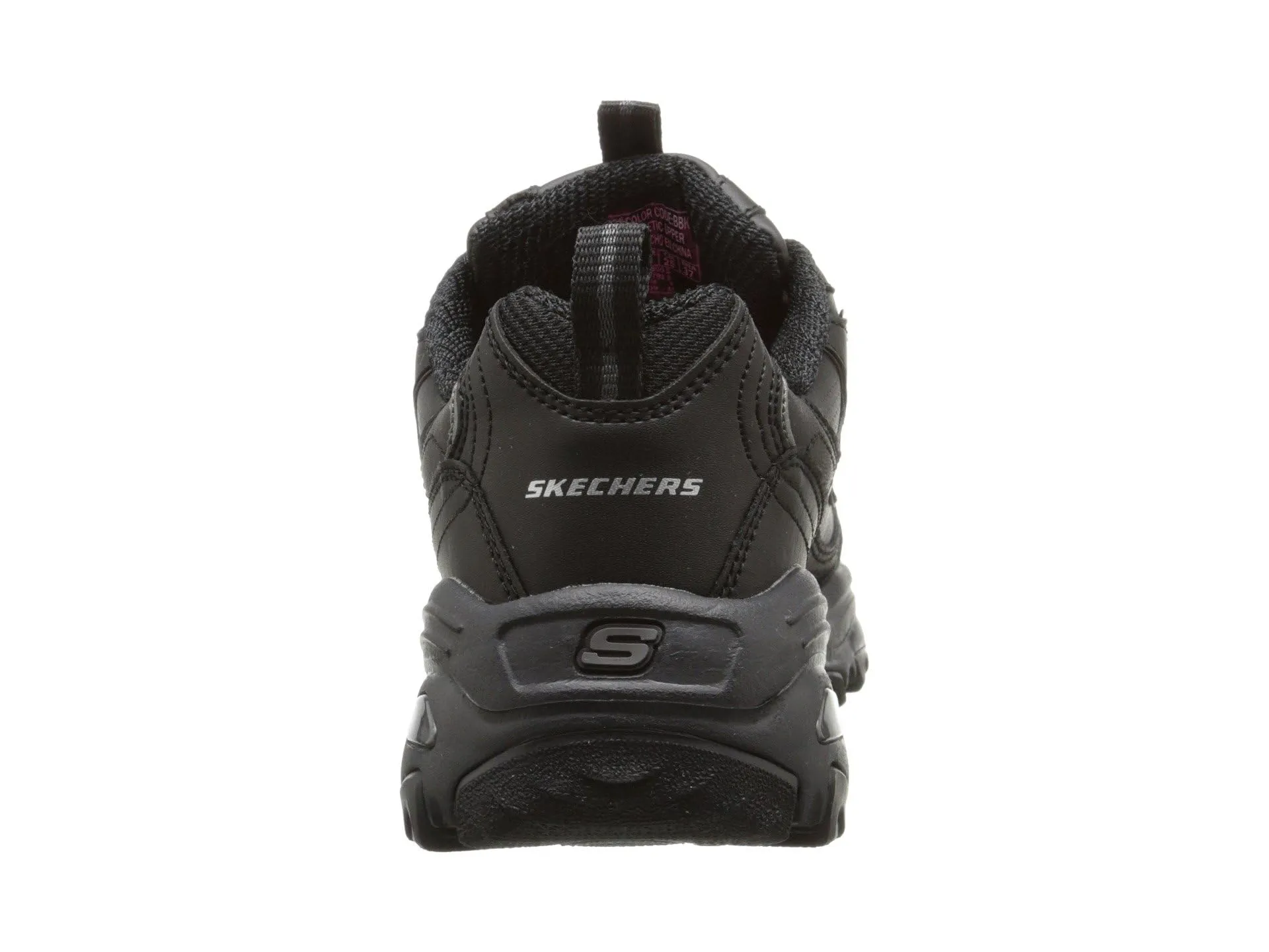 Skechers D'Lites Fresh Start Women's Shoes, Black Leather Mesh Charcoal Trim Yellow, 35 EU - immagine 7