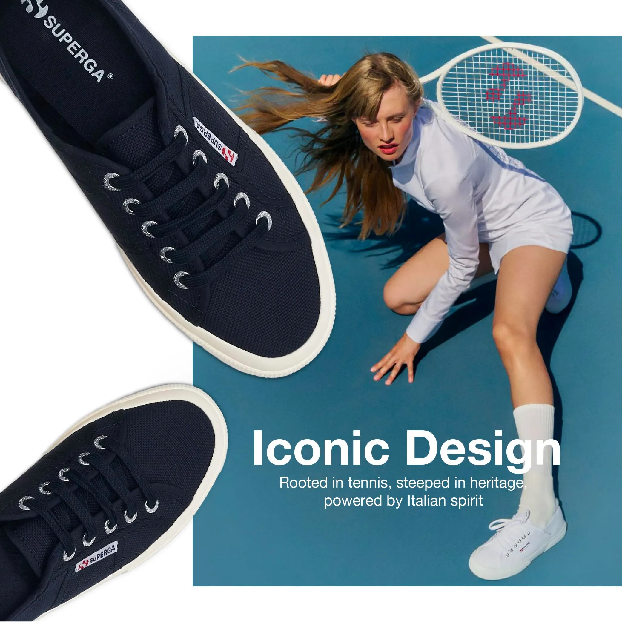 Superga 2750-cotu Classic Low Top Sneakers, Blu Navy Fwhite, 45 EU - immagine 5