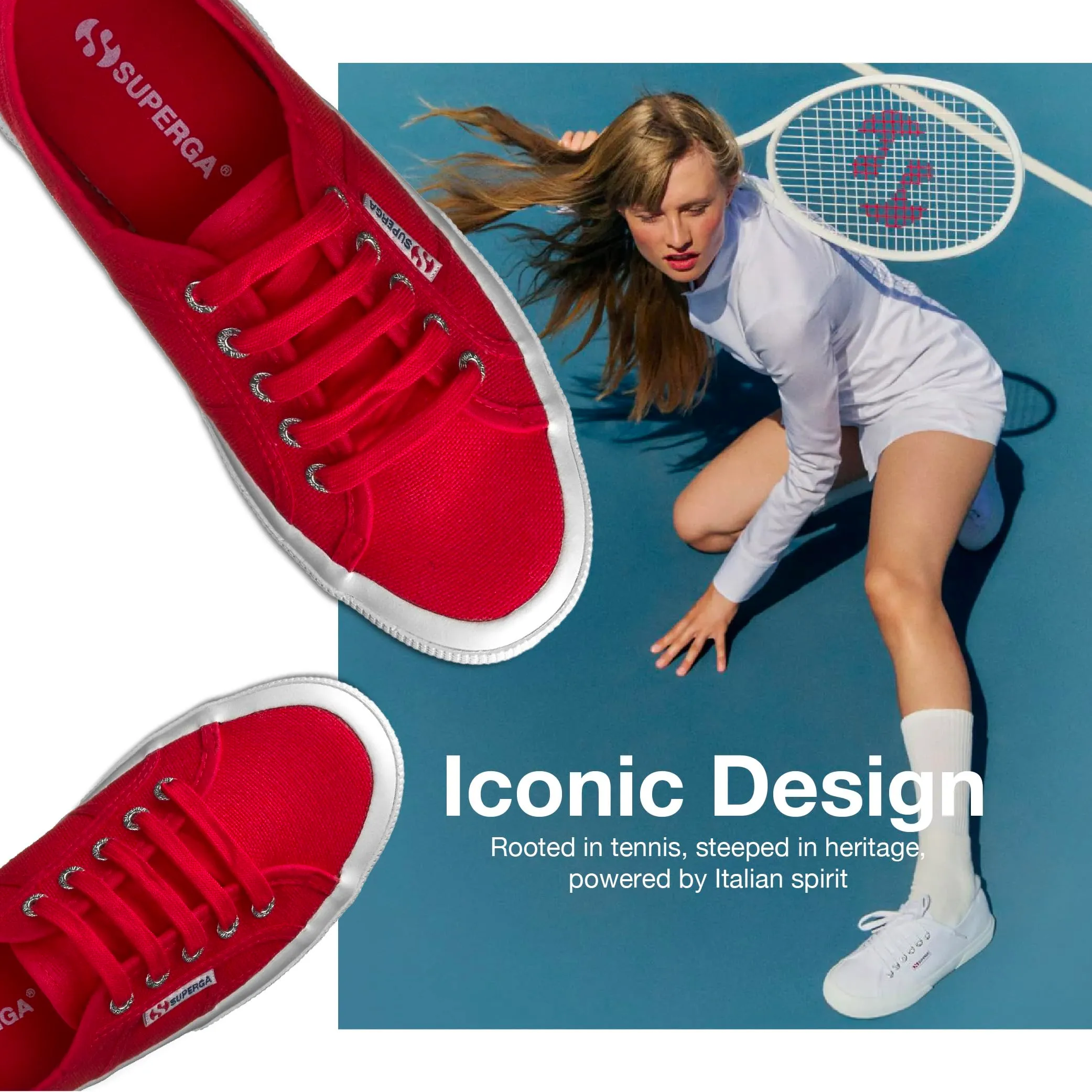 Superga 2750-cotu Classic Low Top Sneakers, Rosso Red White, 45 EU - immagine 4