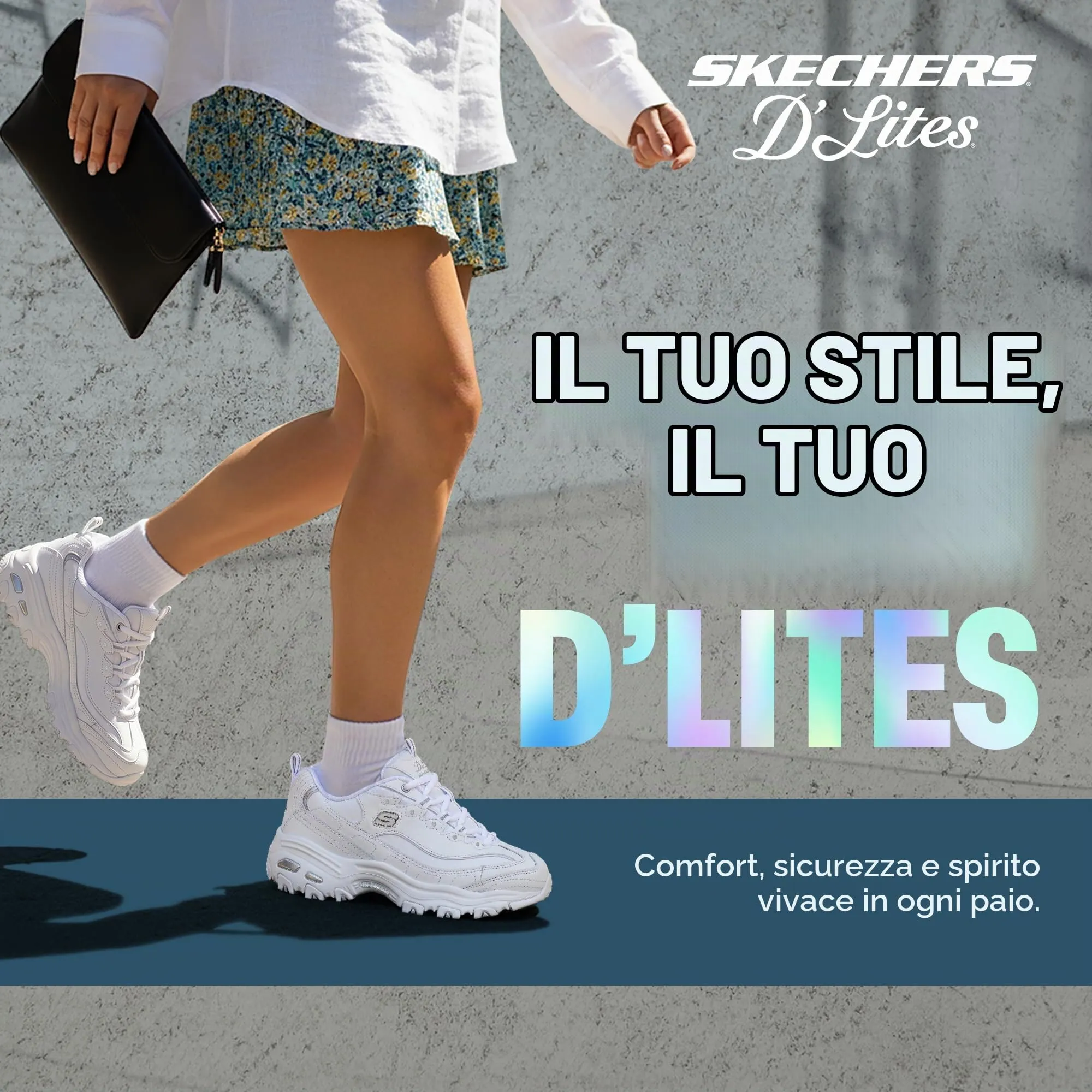Skechers D'lites Biggest Fan Women's Sneakers, White Silver, 37 EU - immagine 8