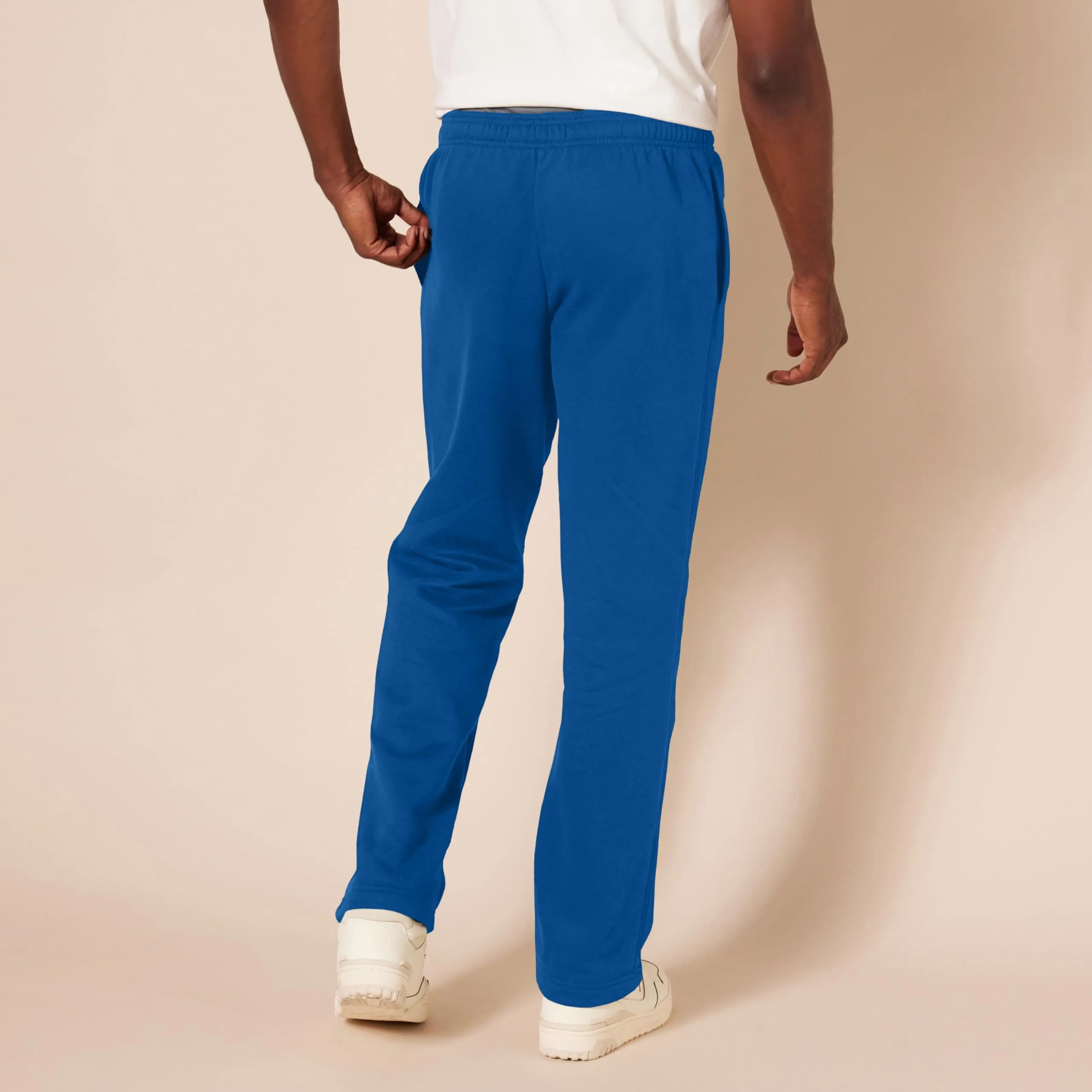 Amazon Essentials Pantaloni Sportivi in Pile con Fondo Aperto Uomo, Blu, S - immagine 3