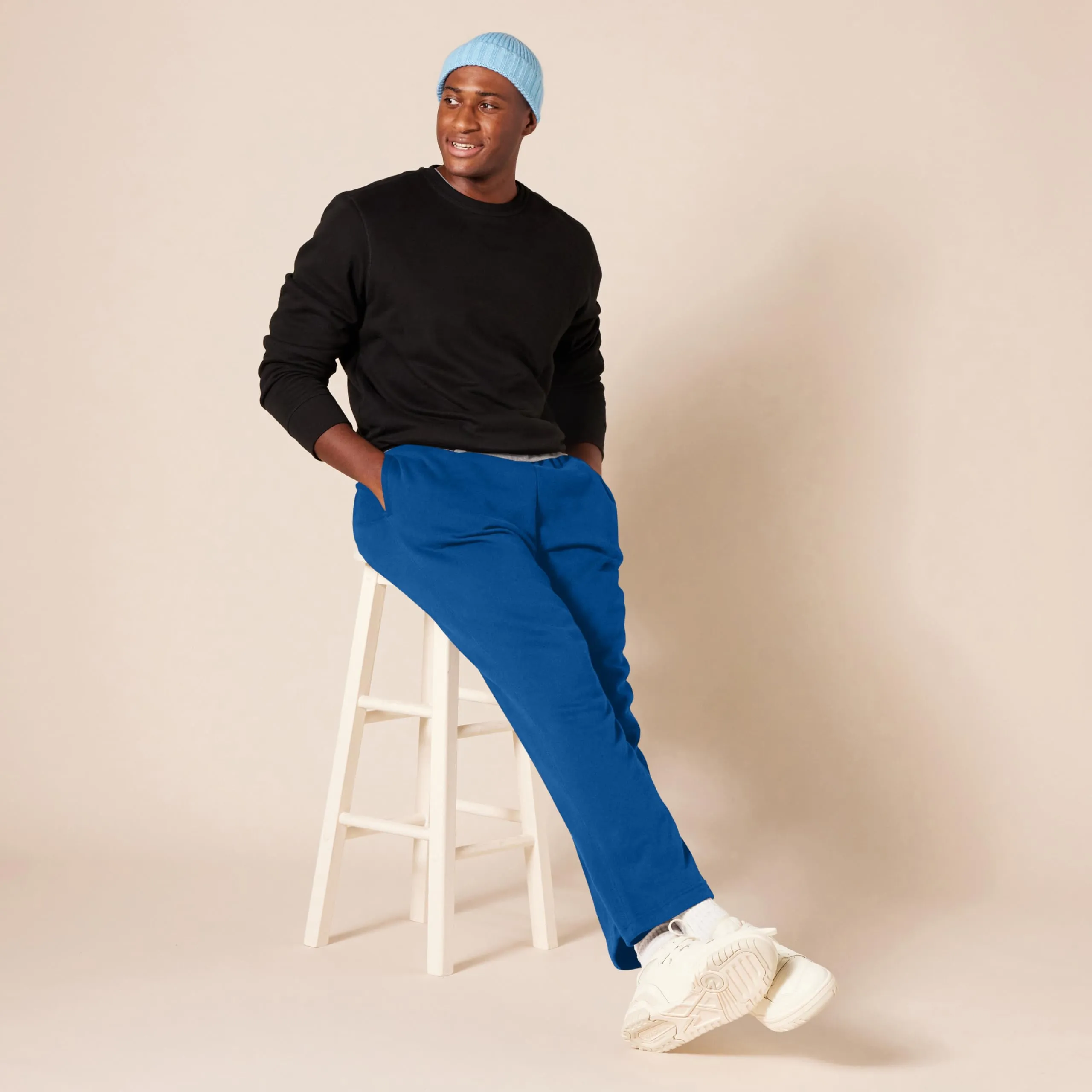 Amazon Essentials Pantaloni Sportivi in Pile con Fondo Aperto Uomo, Blu, M - immagine 8