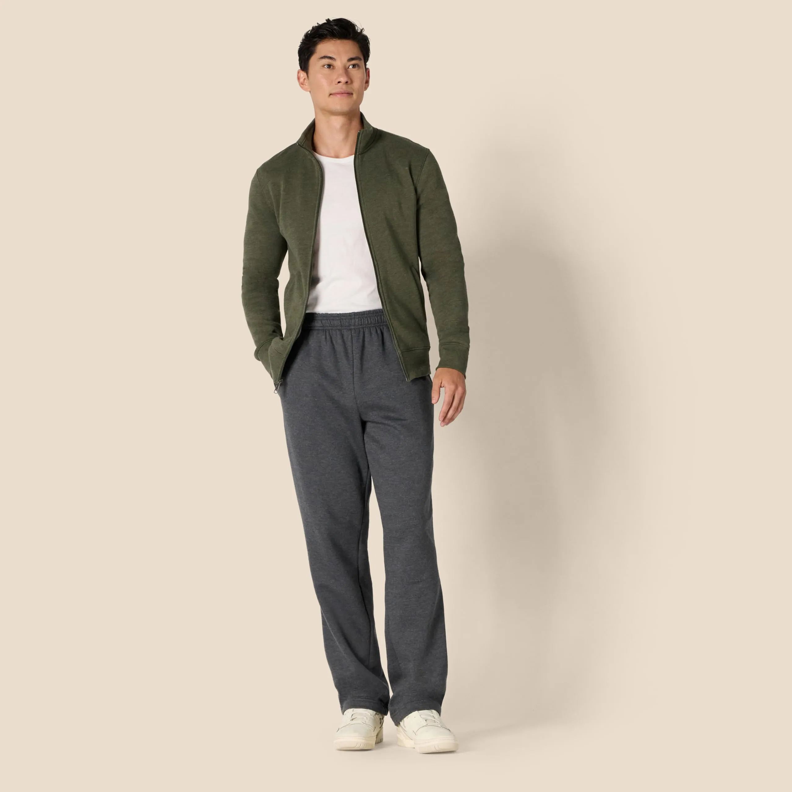 Amazon Essentials Pantaloni Sportivi in Pile con Fondo Aperto Uomo, Carbone Puntinato, XXL - immagine 6