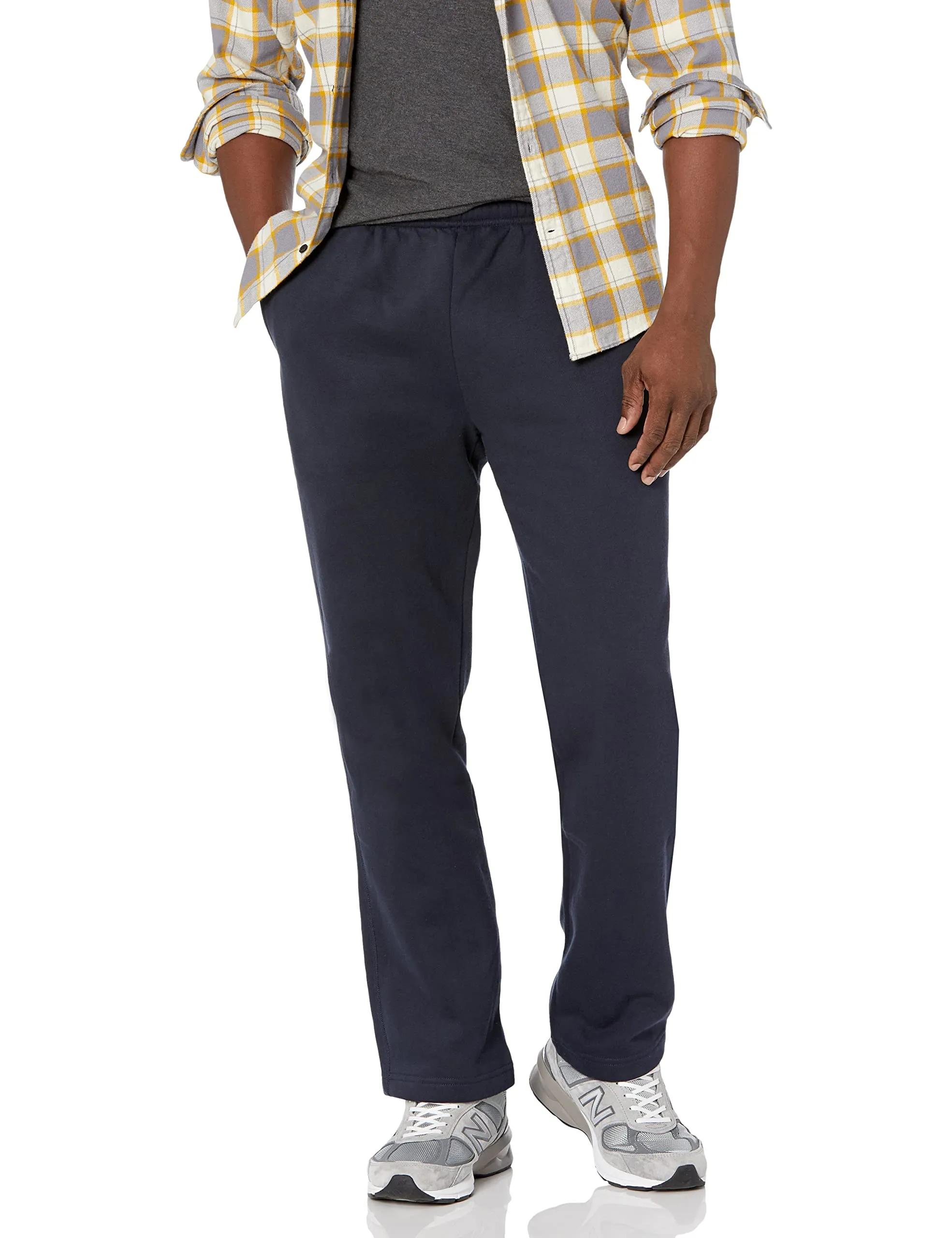 Amazon Essentials Pantaloni Sportivi in Pile con Fondo Aperto Uomo, Blu Marino, XL - immagine 1