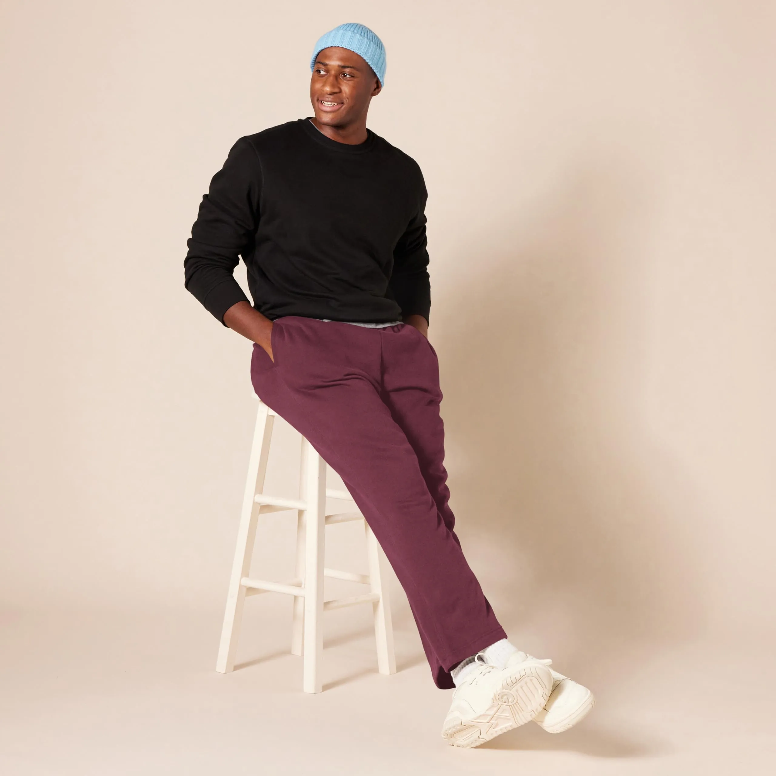 Amazon Essentials Pantaloni Sportivi in Pile con Fondo Aperto Uomo, Bordeaux, S - immagine 8