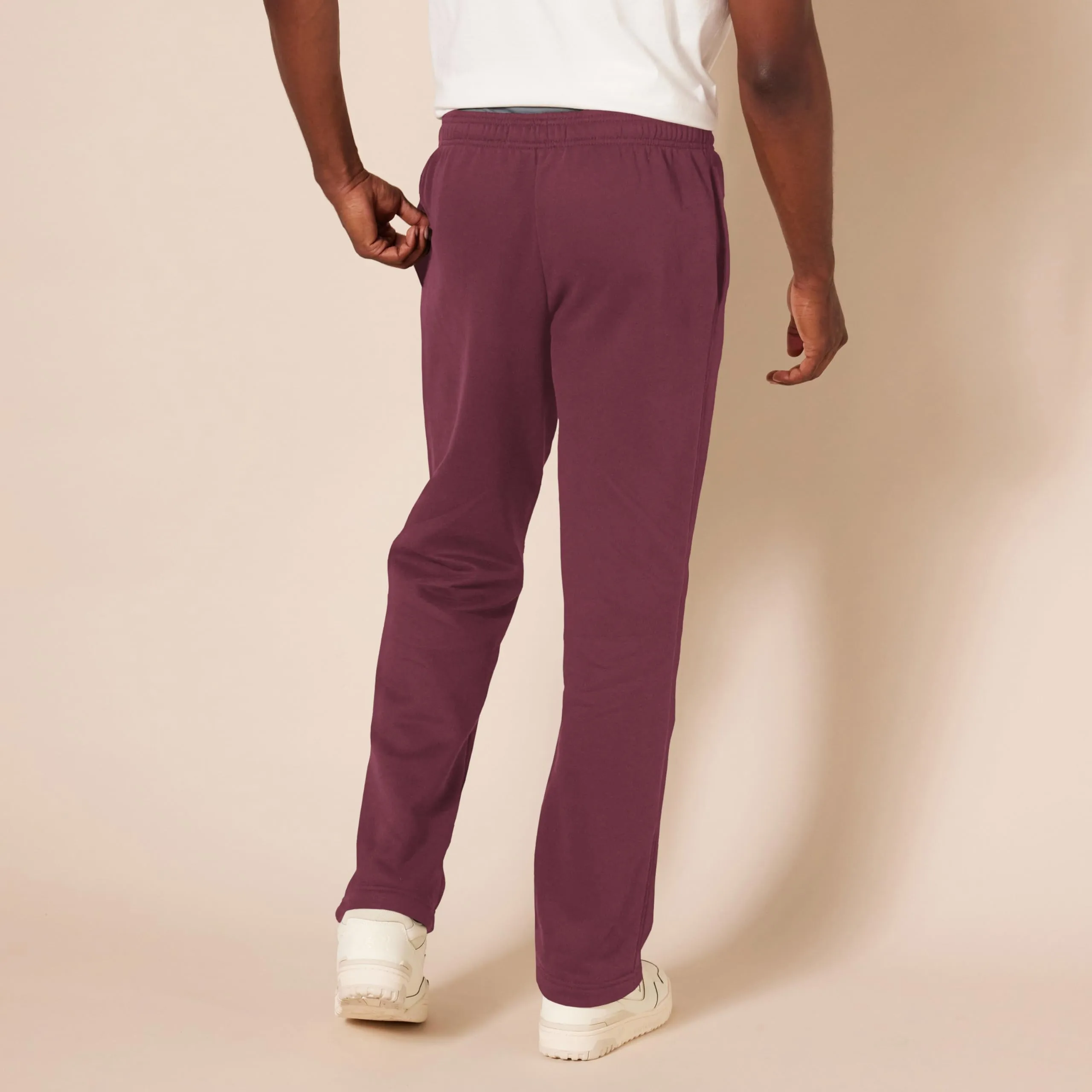 Amazon Essentials Pantaloni Sportivi in Pile con Fondo Aperto Uomo, Bordeaux, M - immagine 3