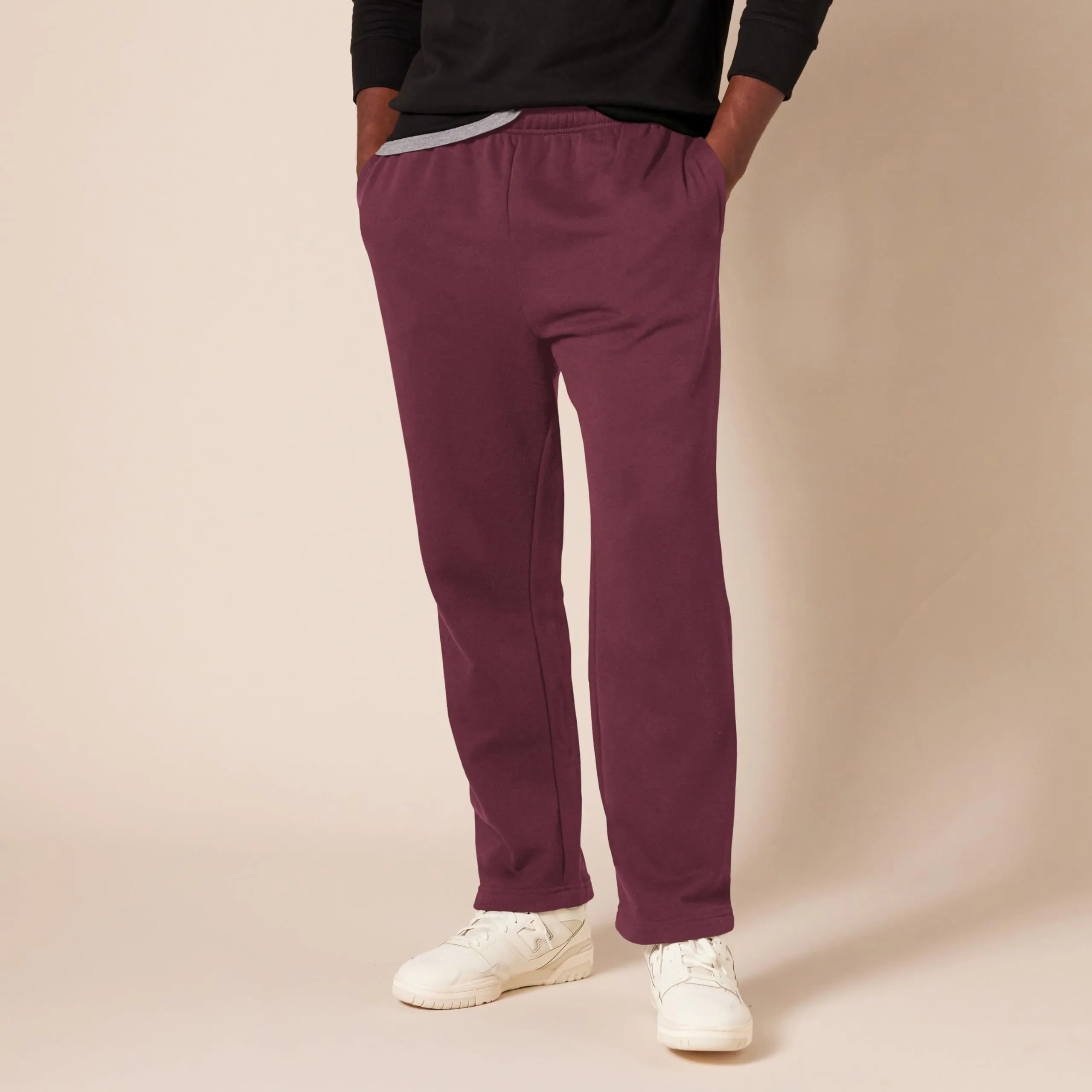 Amazon Essentials Pantaloni Sportivi in Pile con Fondo Aperto Uomo, Bordeaux, M - immagine 6