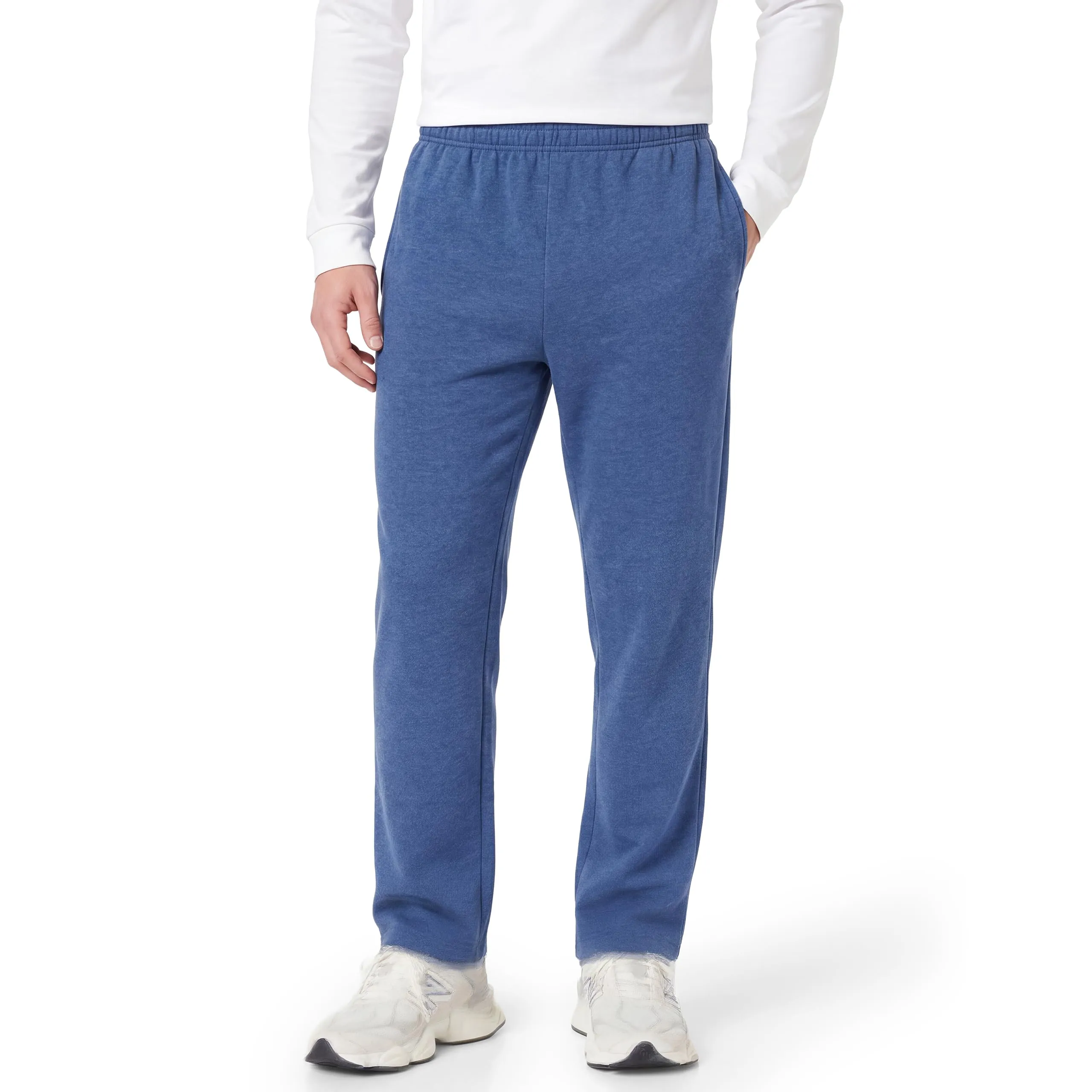 Amazon Essentials Pantaloni Sportivi in Pile con Fondo Aperto Uomo, Blu Puntinato, S - immagine 1