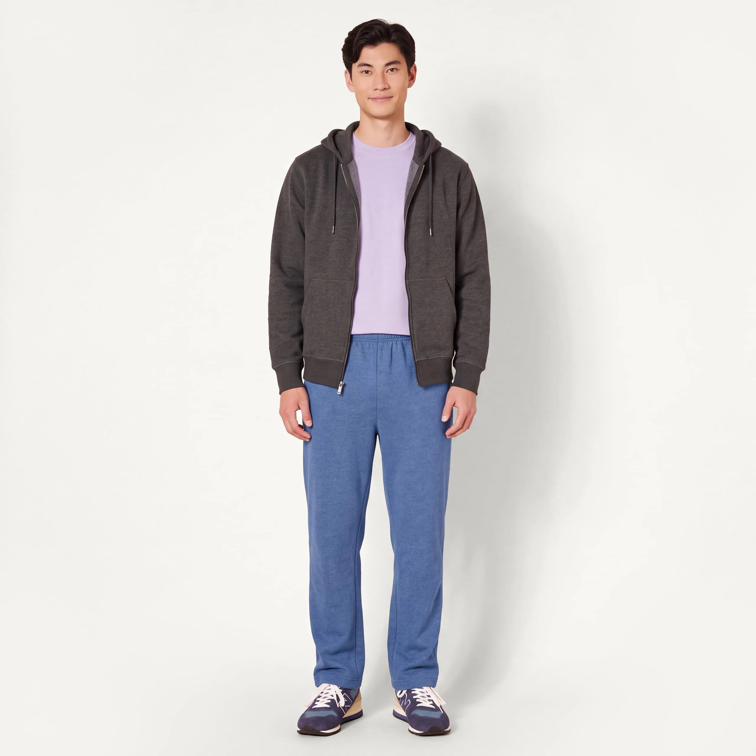 Amazon Essentials Pantaloni Sportivi in Pile con Fondo Aperto Uomo, Blu Puntinato, XL - immagine 3