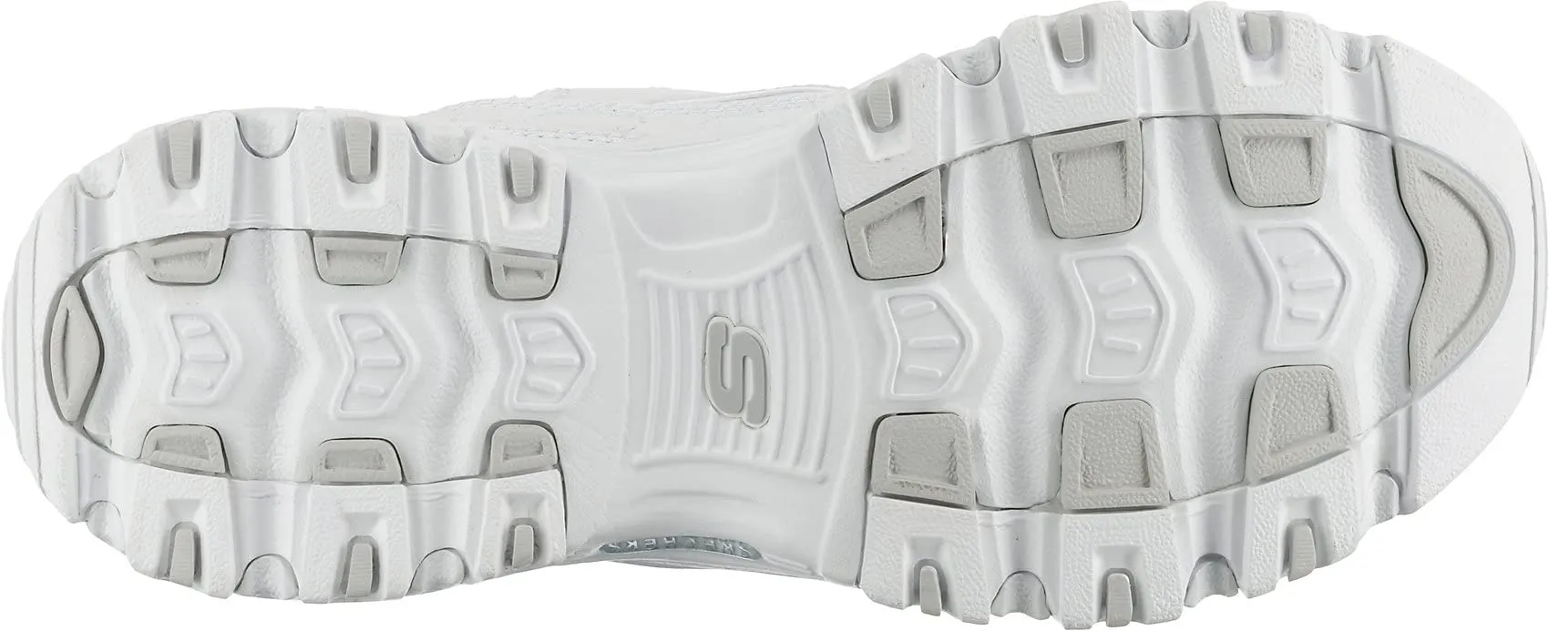Skechers D'Lites Fresh Start Trainers - White Leather/Mesh/Silver Trim, 42 EU - immagine 9