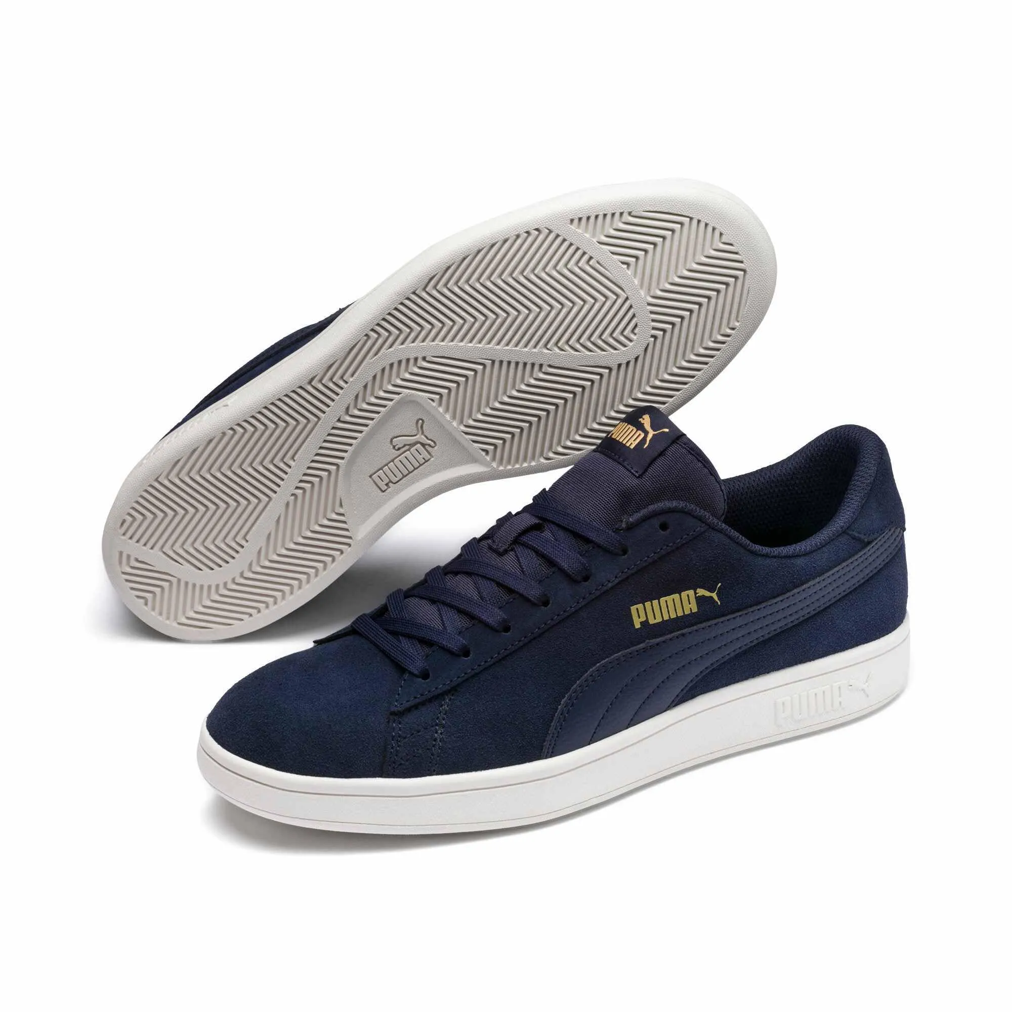 PUMA Smash V2, Blu Peacoat Puma Team Gold Whisper White, 36 EU - immagine 6