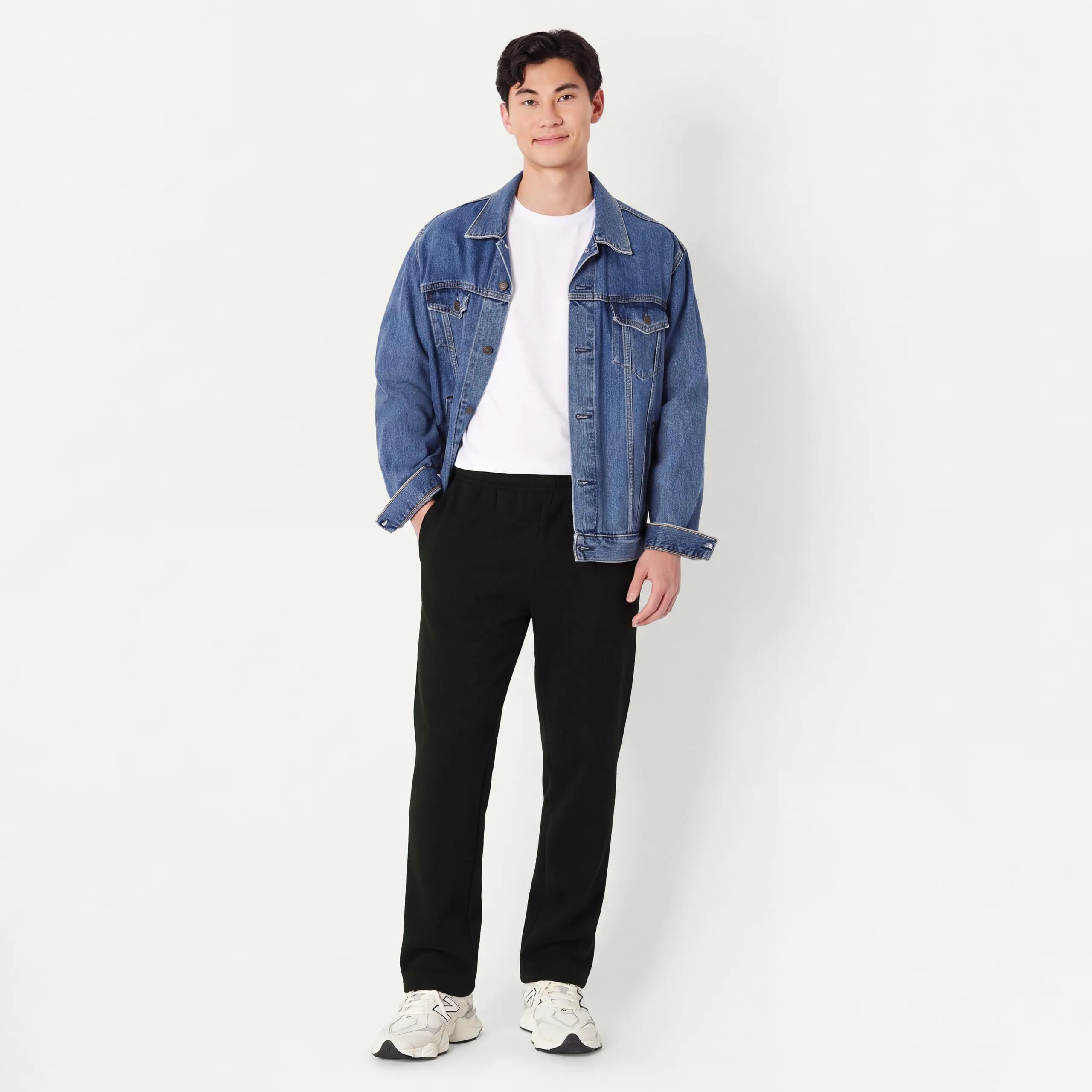 Amazon Essentials Pantaloni Sportivi in Pile con Fondo Aperto Uomo, Nero, XS - immagine 3