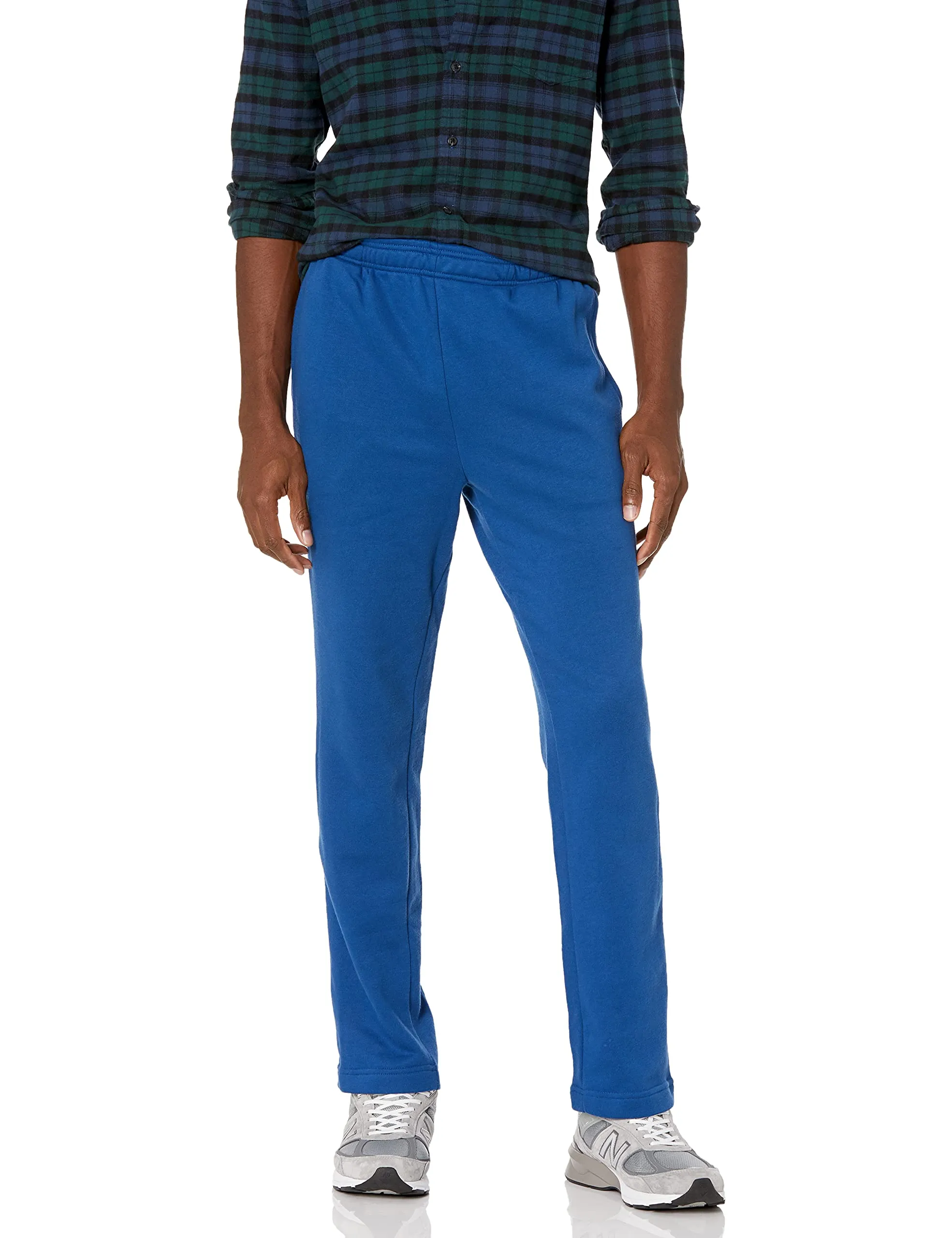 Amazon Essentials Pantaloni Sportivi in Pile con Fondo Aperto Uomo, Blu, XS - immagine 1
