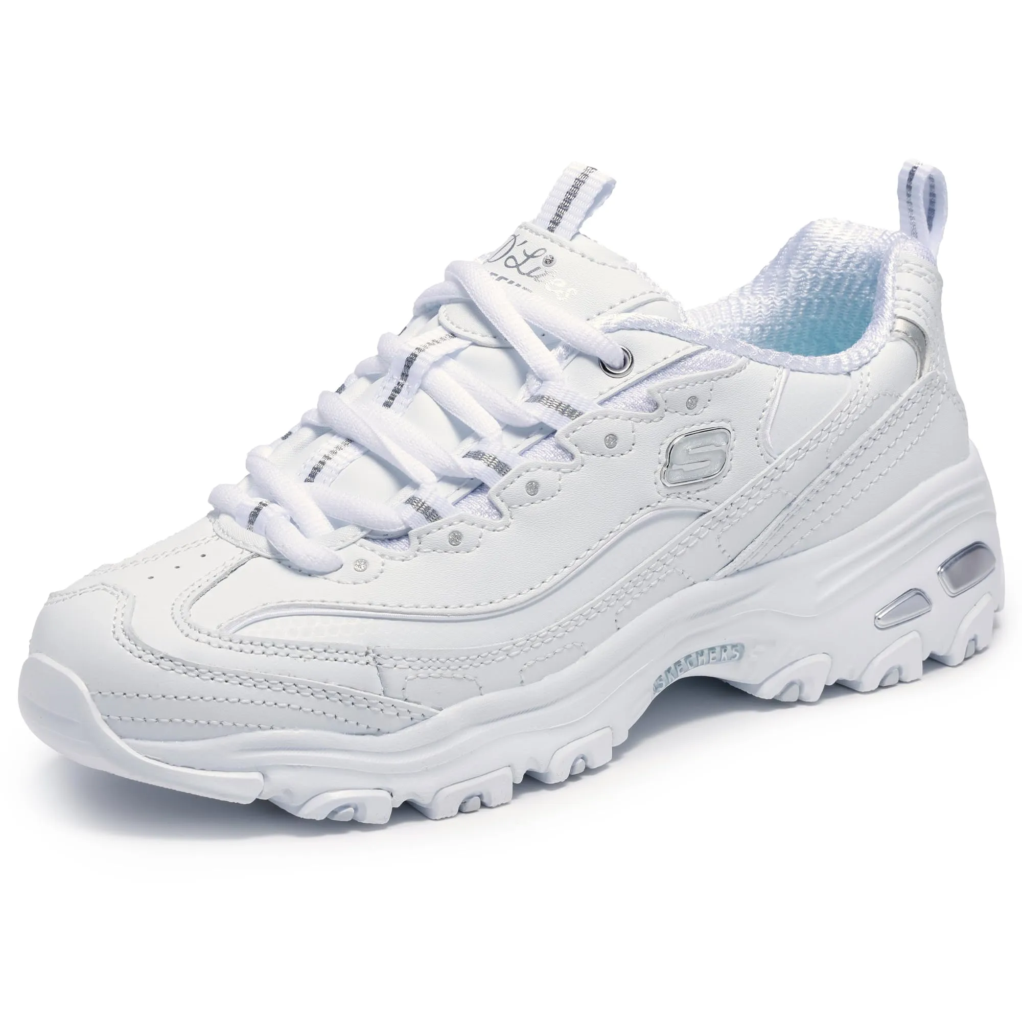 Skechers D'Lites Fresh Start Sneakers Donna Bianco/Argento 12W - immagine 1