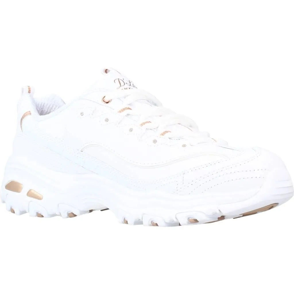 Skechers D-lites Fresh Start Bianco/Rose Oro Pelle - immagine 8
