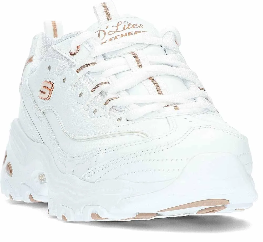 Skechers D'Lites Fresh Start Women's Shoes - White Rose Gold, 37 EU - immagine 2