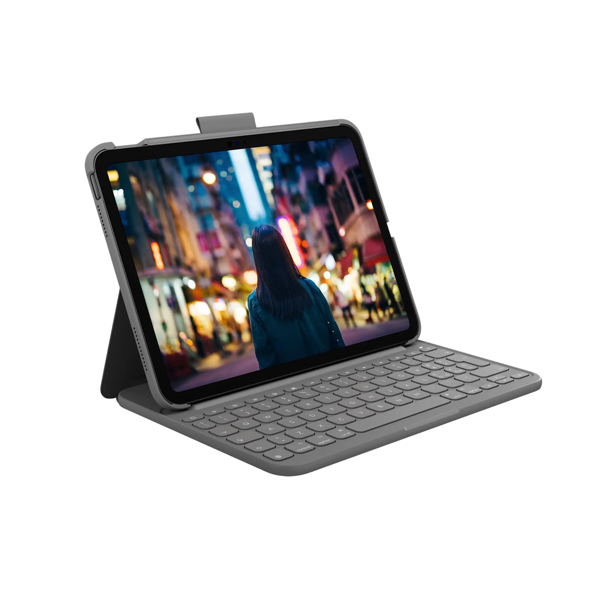 Logitech Slim Folio Keyboard Case for iPad (10th Gen), ITA QWERTY, Graphite - immagine 1