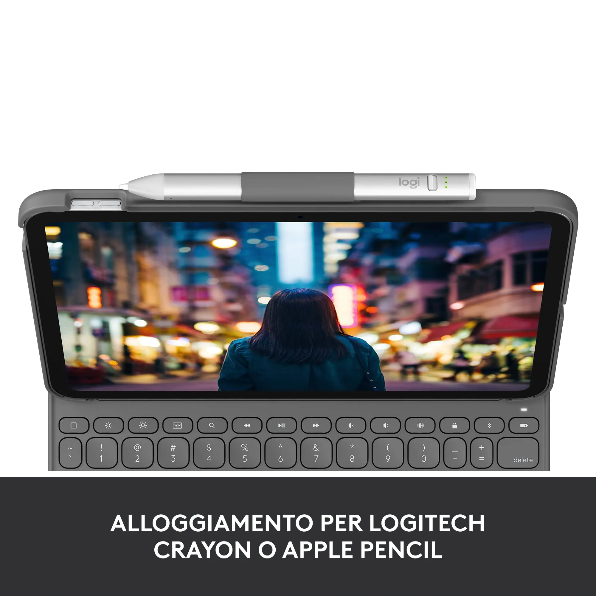 Logitech Slim Folio Keyboard Case for iPad (10th Gen), ITA QWERTY, Graphite - immagine 6