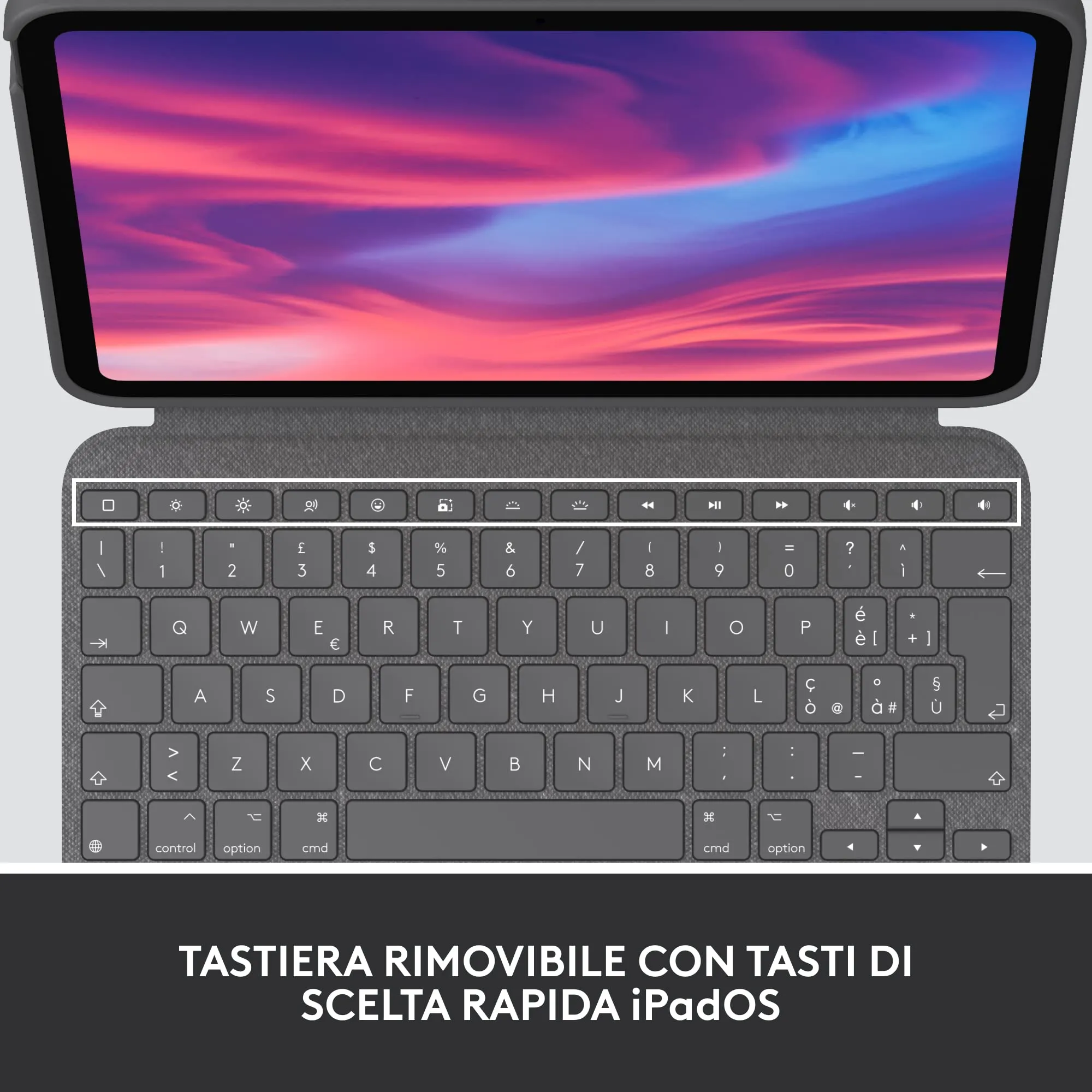 Logitech Combo Touch Custodia con Tastiera rimovibile per iPad (10a generazione) - ITA QWERTY - immagine 3