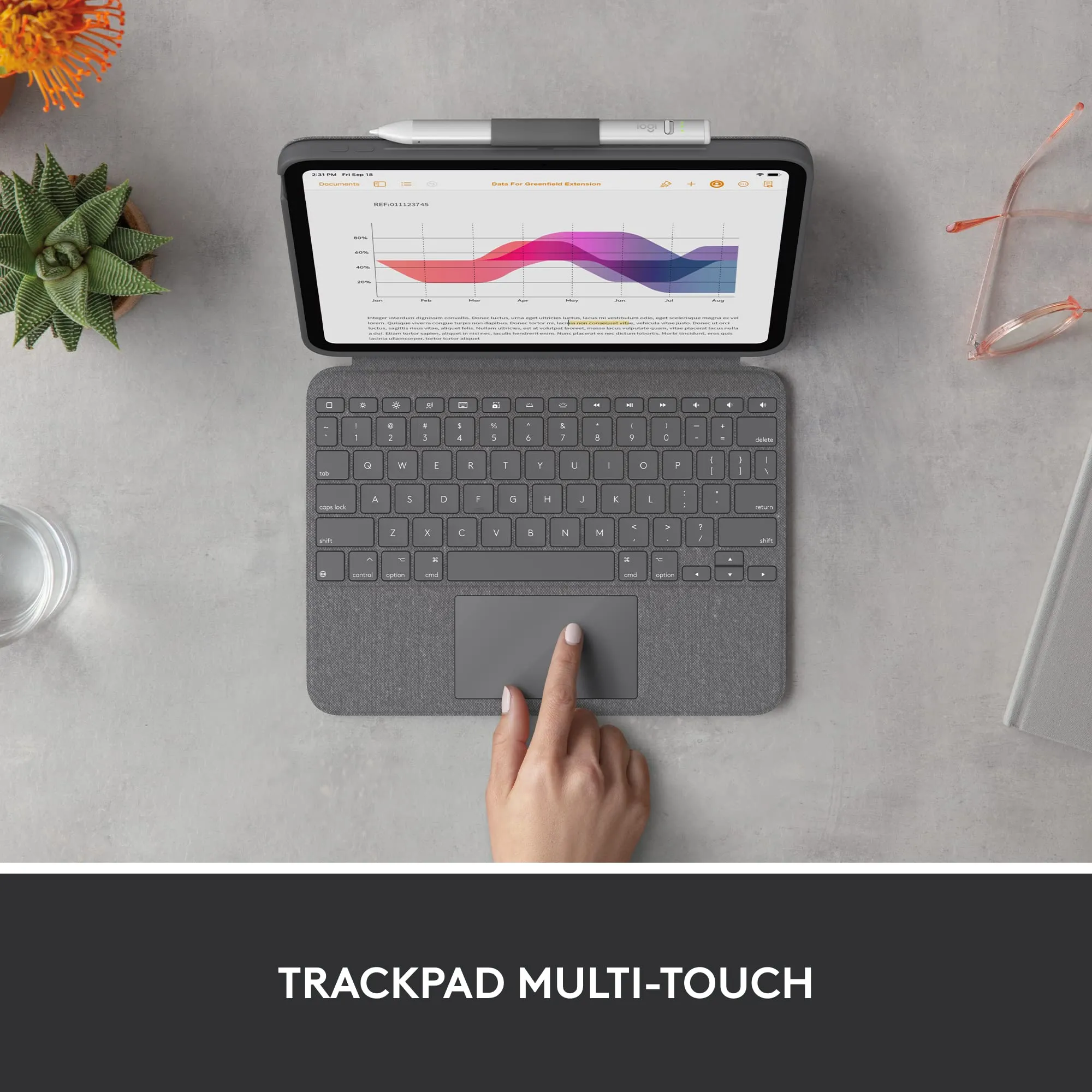 Logitech Combo Touch Custodia con Tastiera rimovibile per iPad (10a generazione) - ITA QWERTY - immagine 4