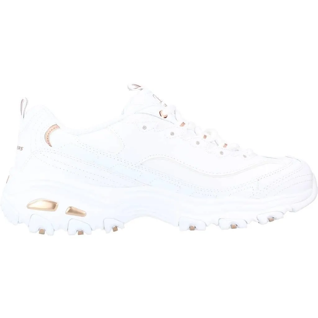 Skechers Sneakers da Donna, Bianco Argento, 35 EU - immagine 7