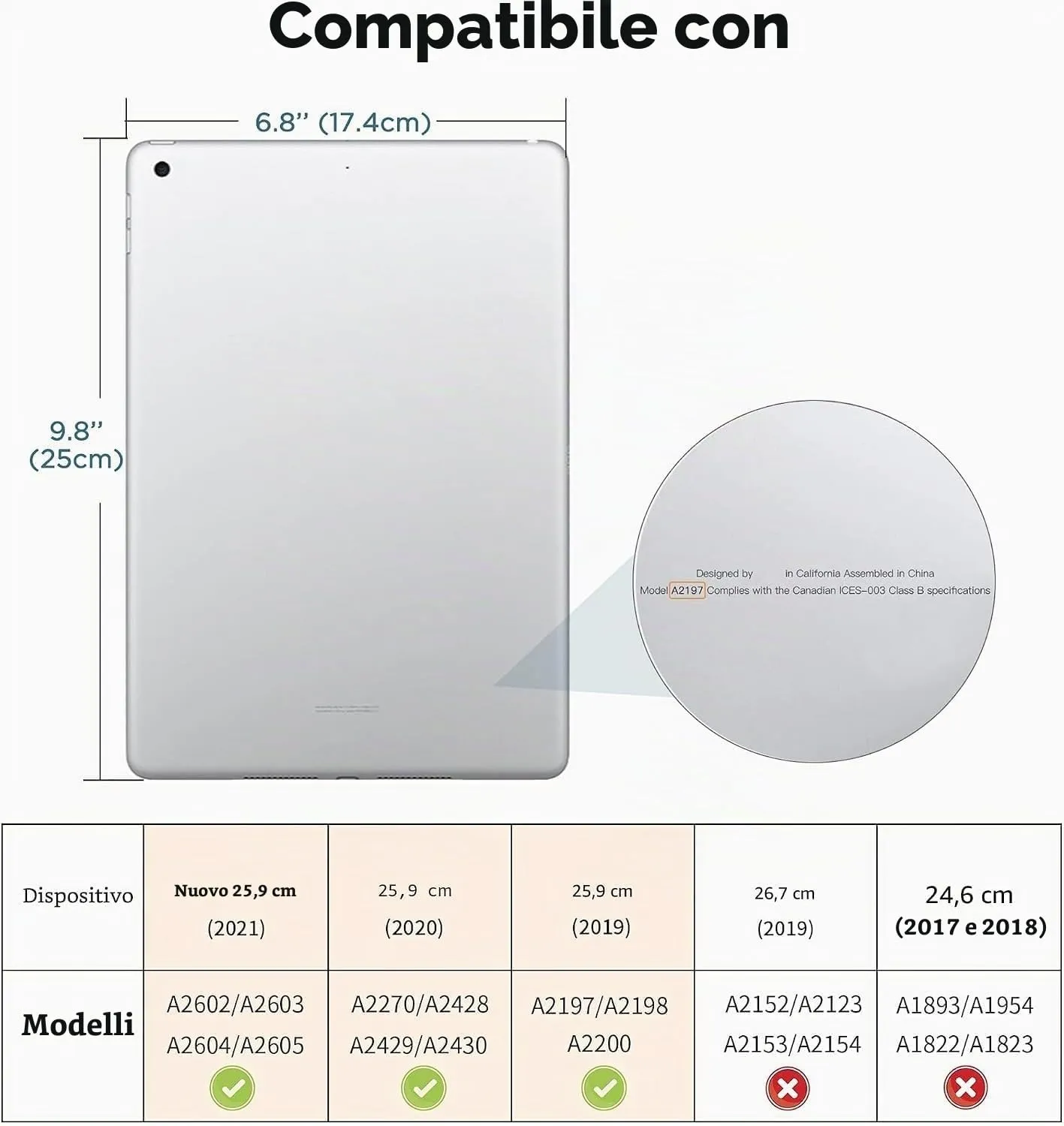 EasyAcc Custodia Cover per iPad 9/8/7 Generazione 10.2 pollici - immagine 2