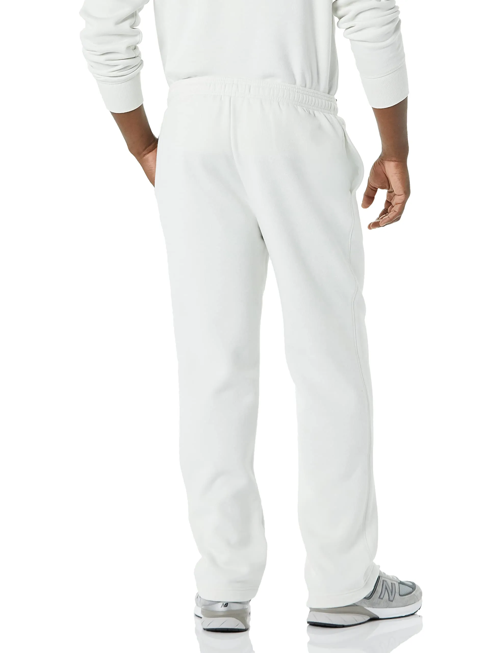 Amazon Essentials Pantaloni Sportivi in Pile con Fondo Aperto Uomo, Grigio Pallido, M - immagine 2