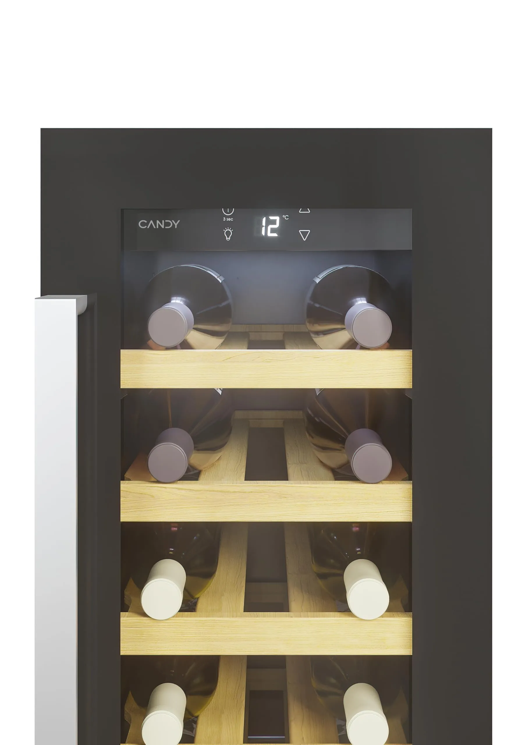 Candy DiVino Cantinetta Vino, 20 Bottiglie, Monozona, Classe F, Nera - immagine 3