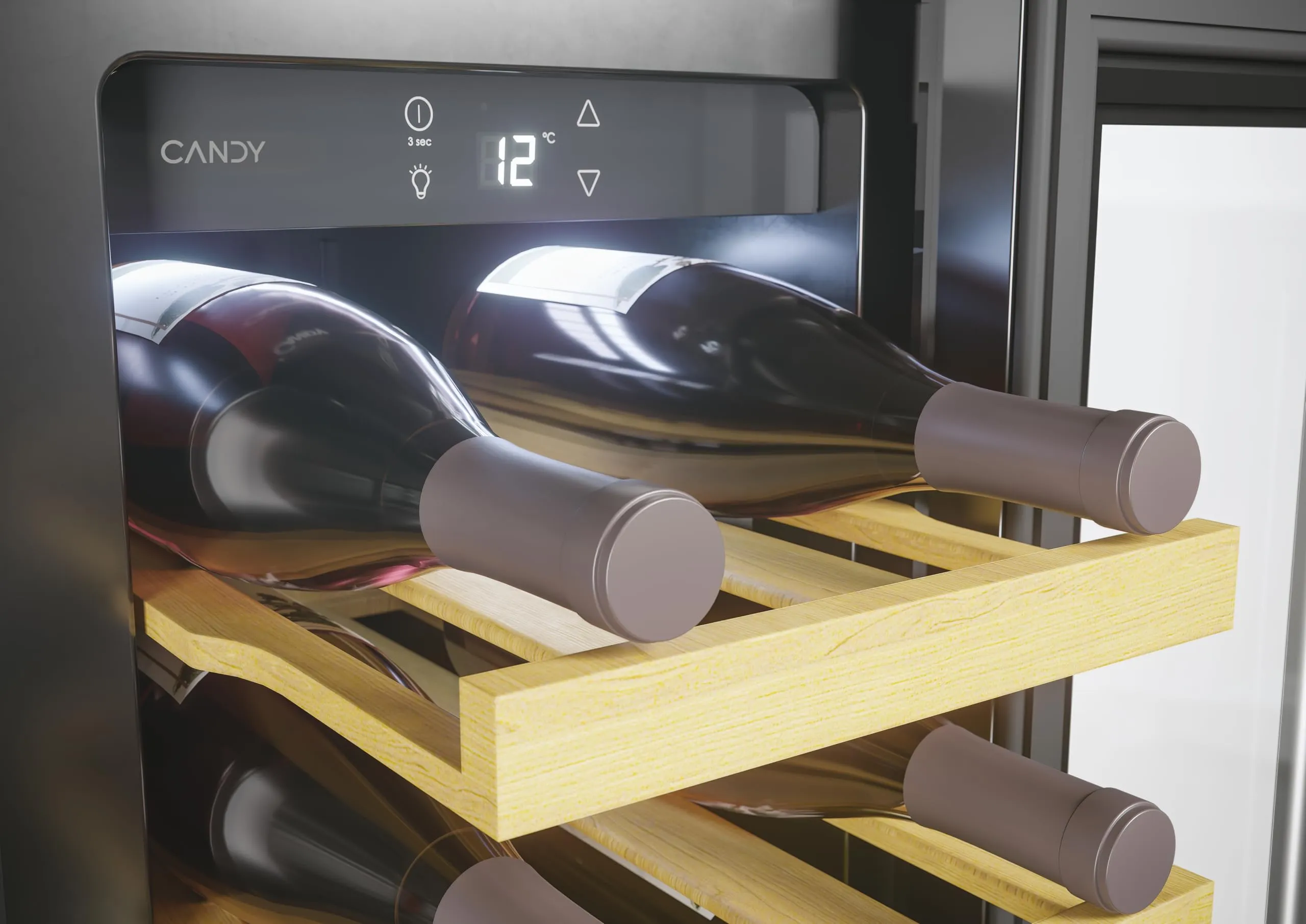 Candy DiVino Cantinetta Vino, 20 Bottiglie, Monozona, Classe F, Nera - immagine 4