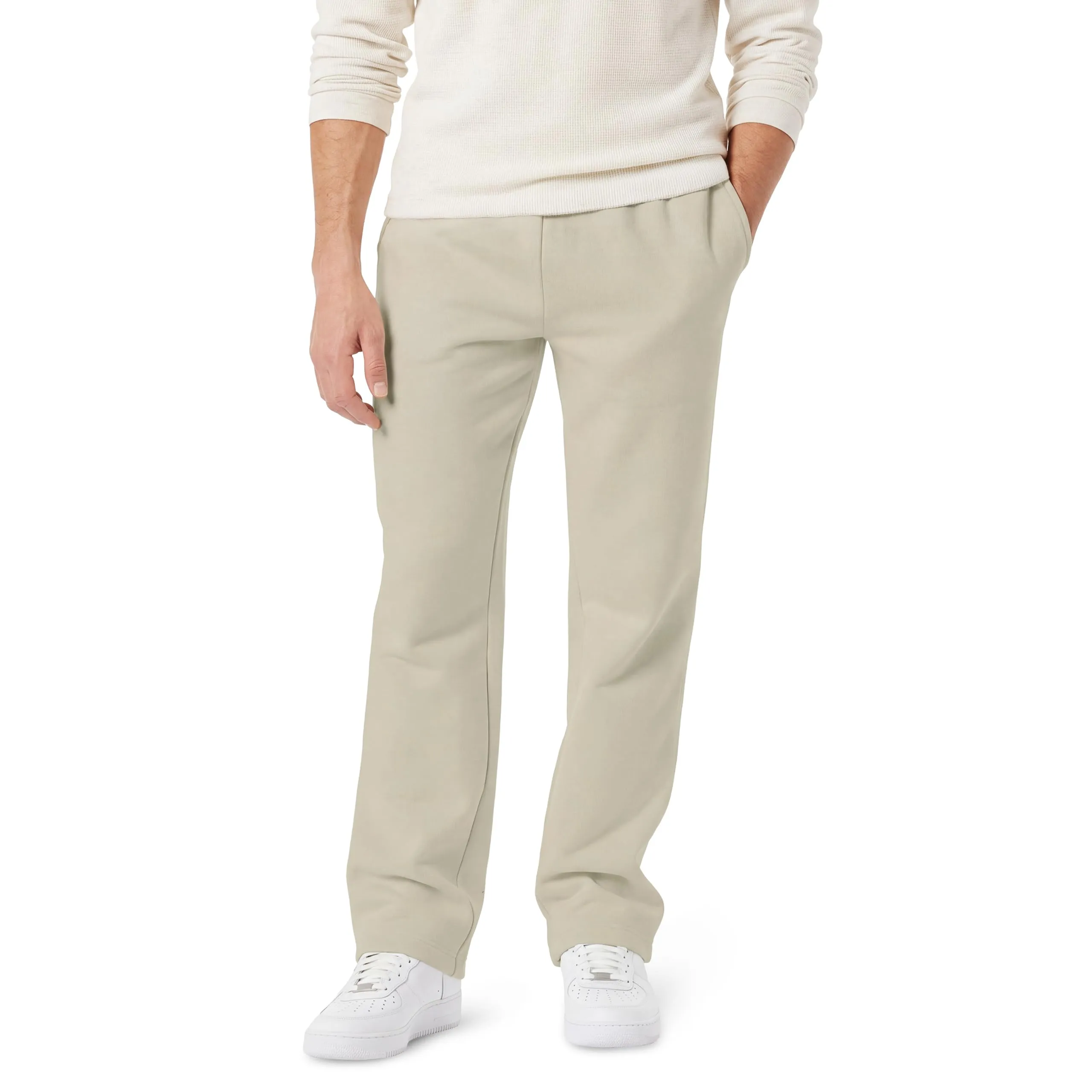 Amazon Essentials Pantaloni Sportivi in Pile con Fondo Aperto Uomo, Bianco Sporco, M - immagine 1
