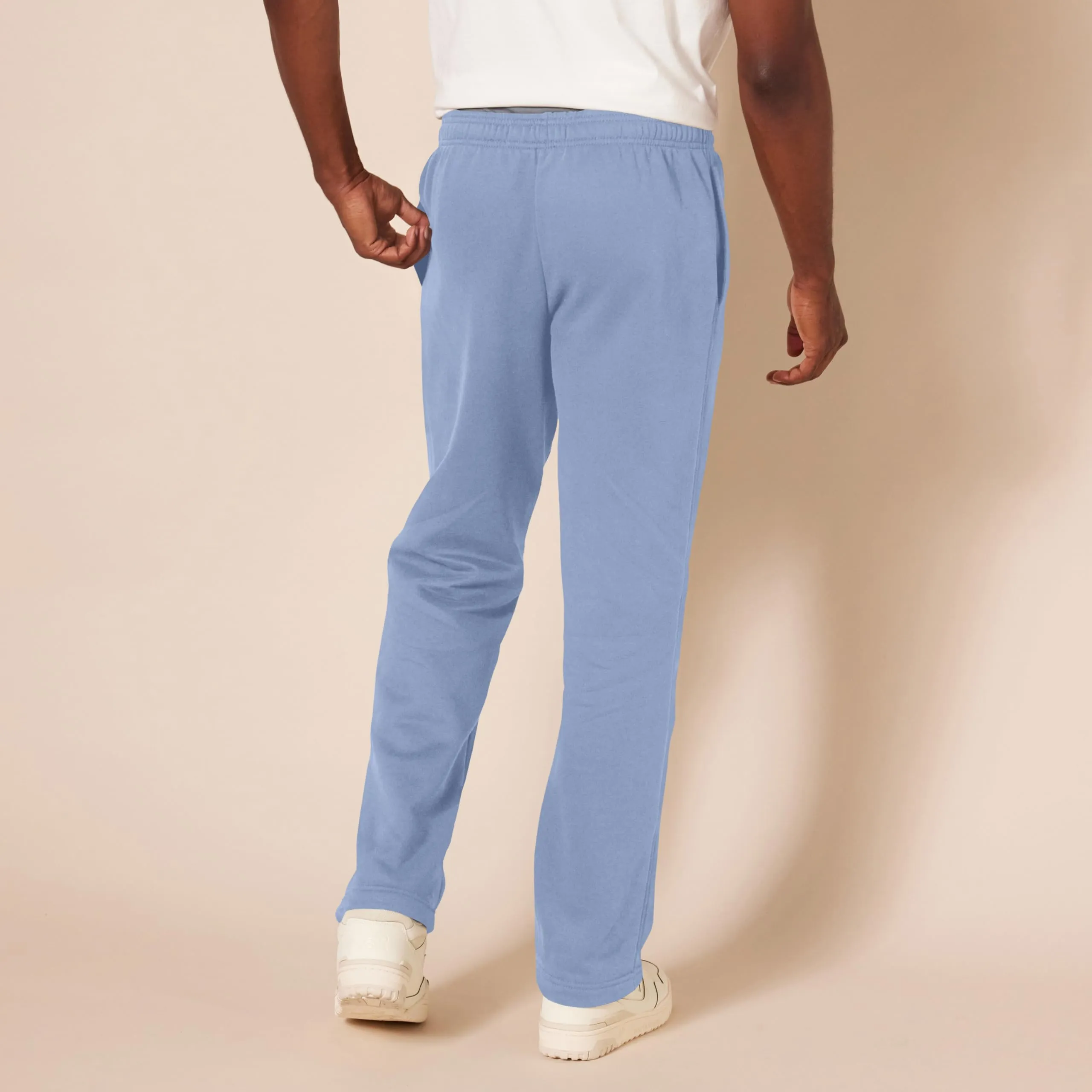 Amazon Essentials Pantaloni Sportivi in Pile Fondo Aperto Uomo, Blu Ardesia, XS - immagine 3
