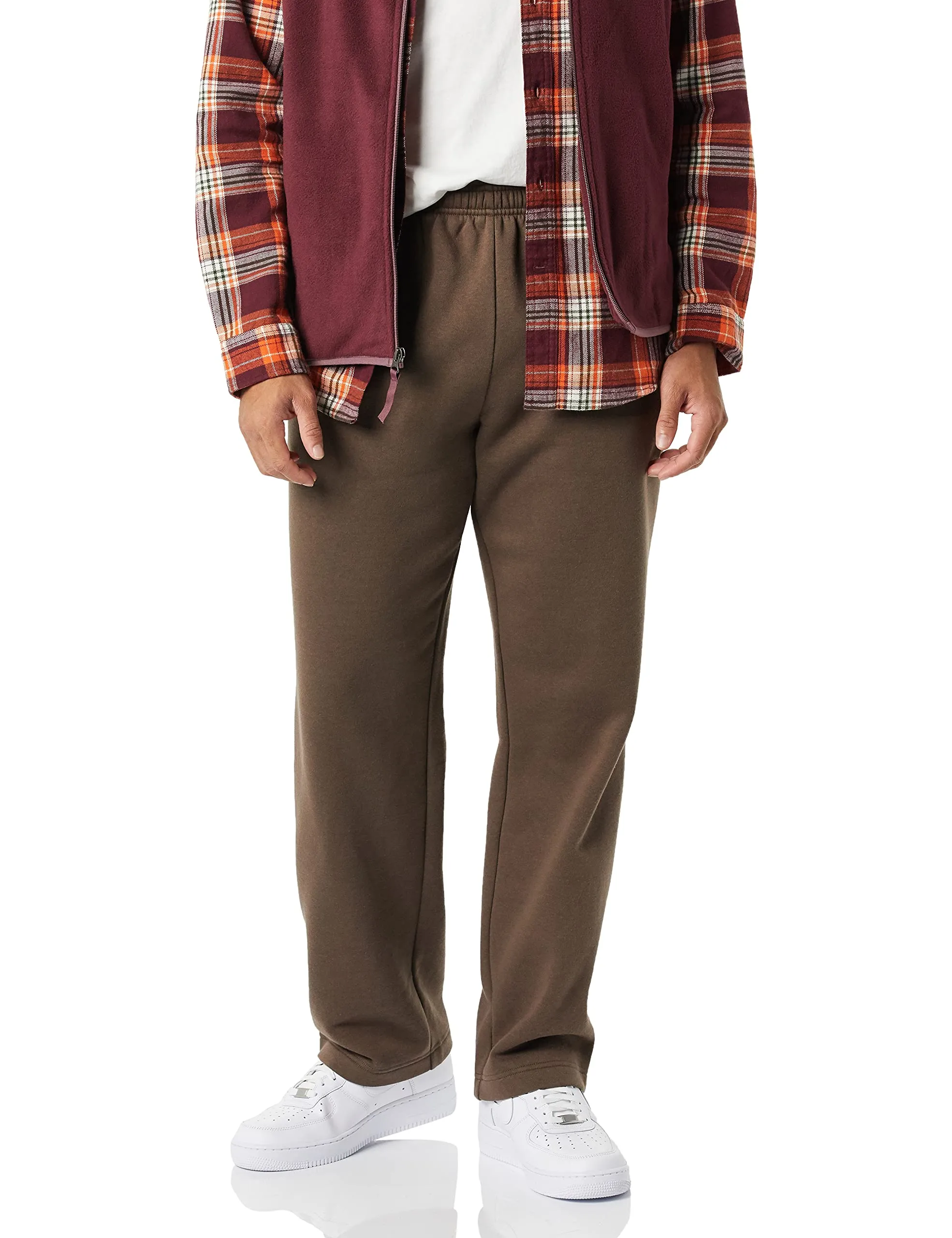 Amazon Essentials Pantaloni Sportivi in Pile con Fondo Aperto Uomo, Marrone Medio, XXL - immagine 1