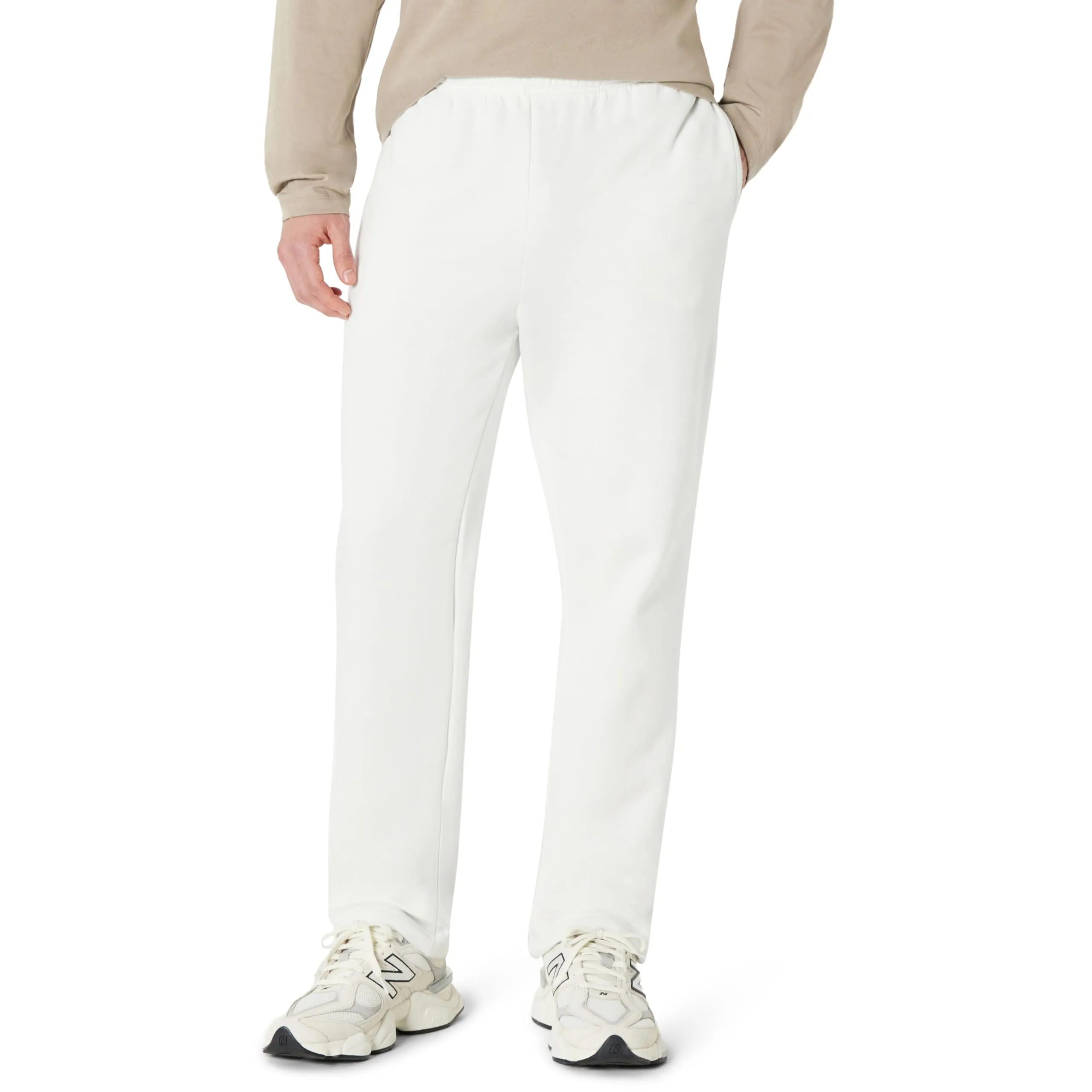 Amazon Essentials Pantaloni Sportivi in Pile con Fondo Aperto Uomo, Grigio Pallido, XL - immagine 1