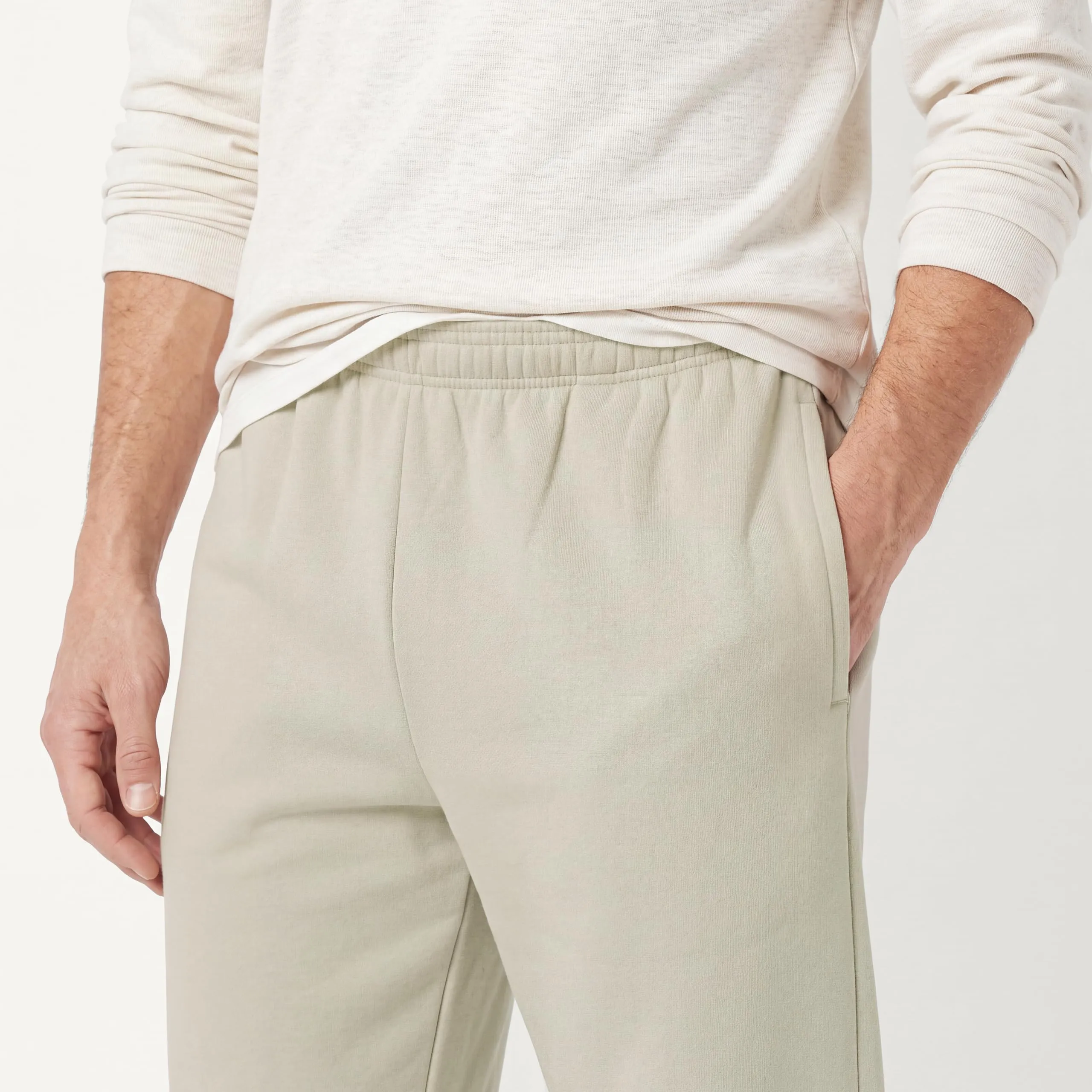 Amazon Essentials Pantaloni Sportivi in Pile con Fondo Aperto Uomo, Bianco Sporco, XL - immagine 3