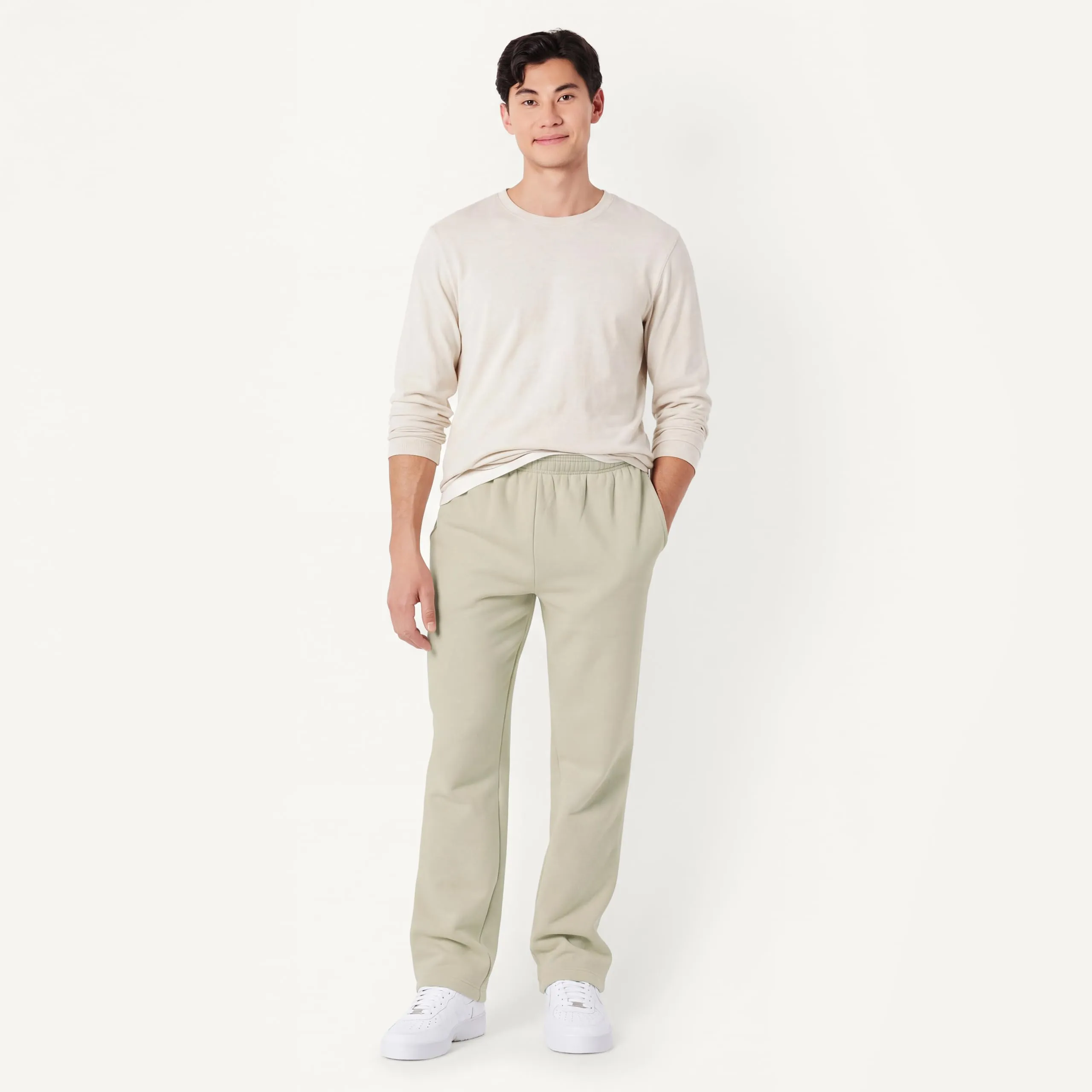 Amazon Essentials Pantaloni Sportivi in Pile con Fondo Aperto Uomo, Bianco Sporco, XL - immagine 5
