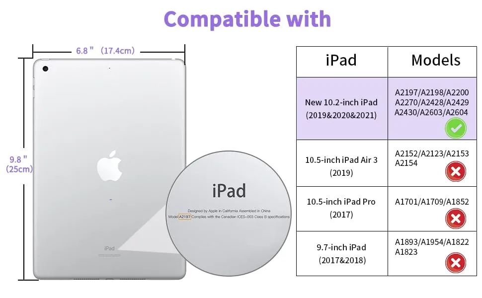 EasyAcc Custodia Cover per iPad 9/8/7 Generazione 10.2 pollici - immagine 2