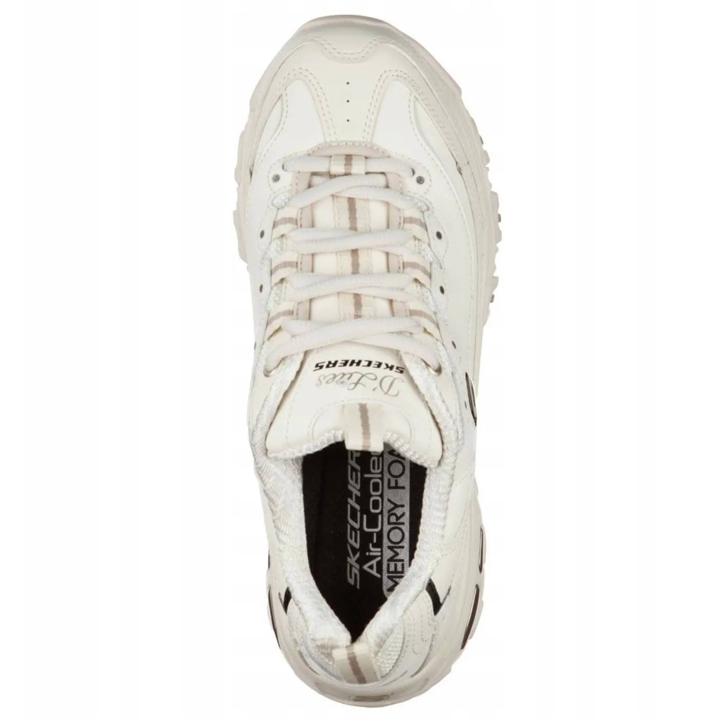 Skechers Off White Leather Mesh Silver Trim 40 EU - immagine 4