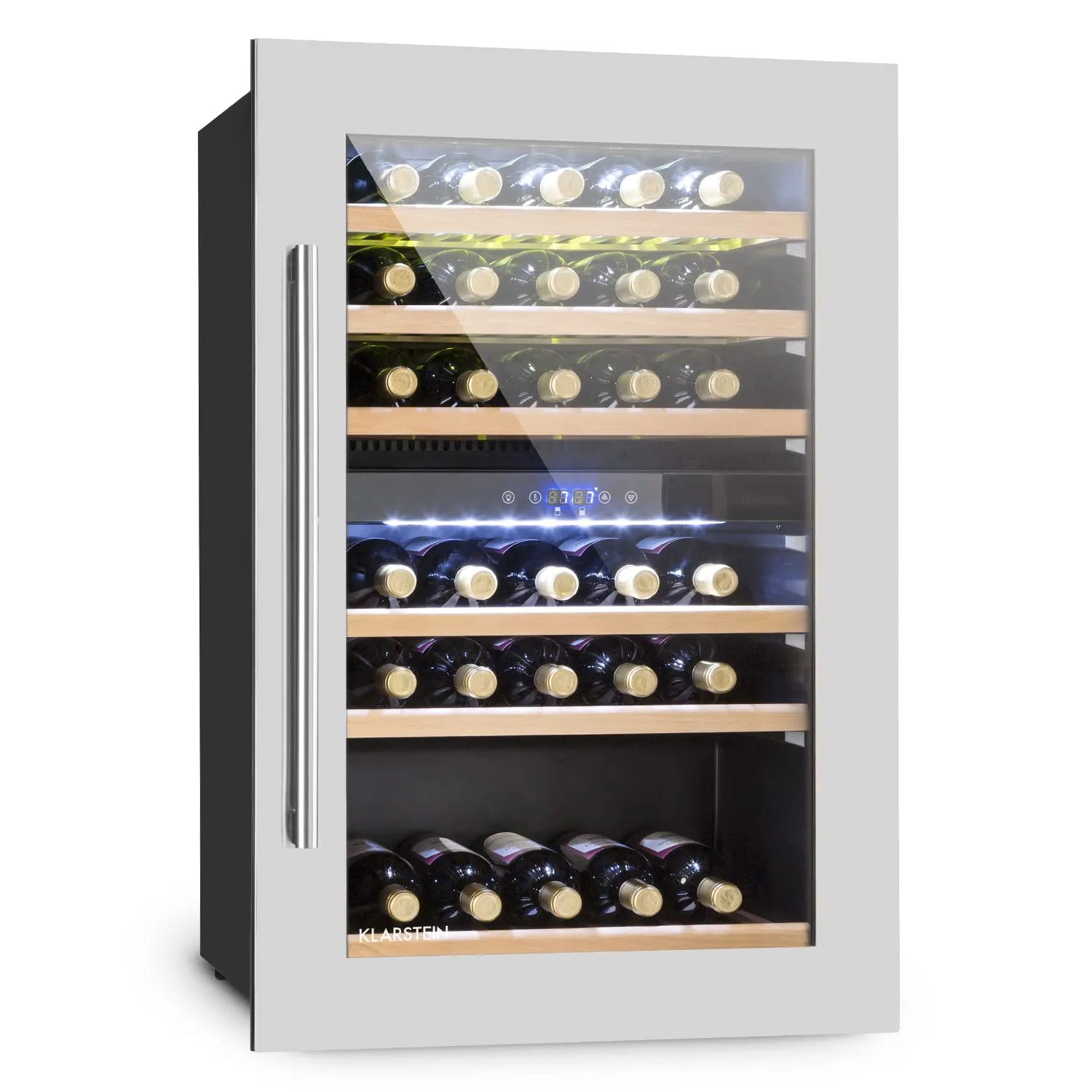 Klarstein Cantinetta Vino Design da Incasso, Zona Doppia, 132L, 35 Bottiglie - immagine 1