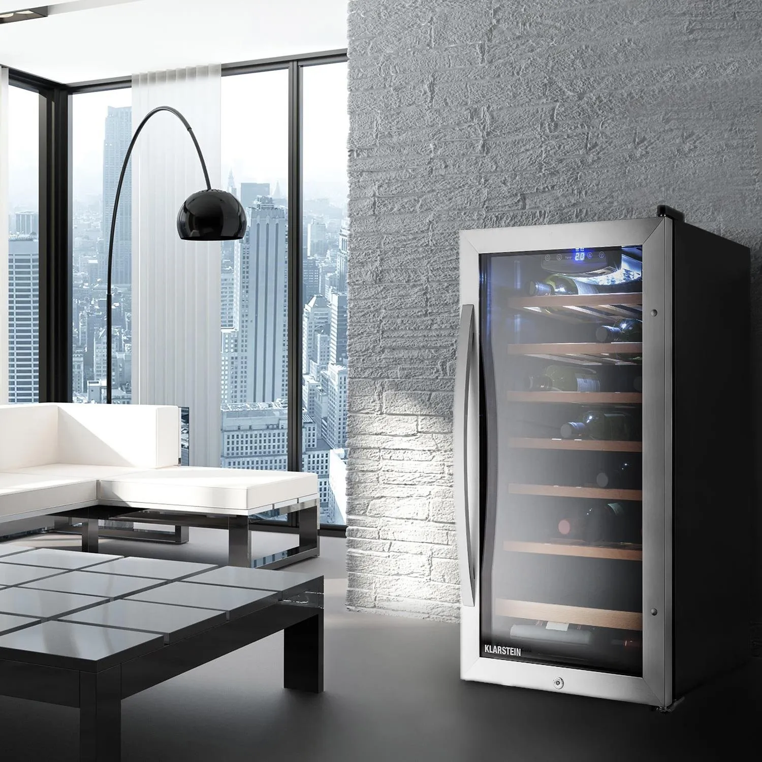 Klarstein Cantinetta Vino Zona Singola 26 Bottiglie, 5-18°C, Protezione UV, Pannello Touch - immagine 2