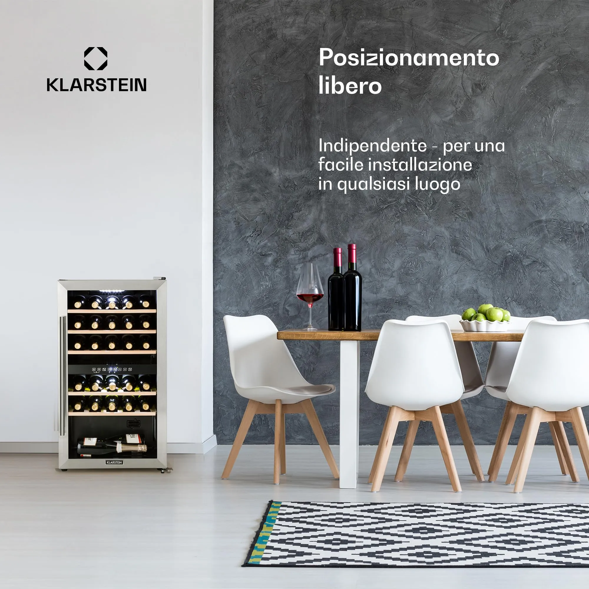 Klarstein Cantinetta Vino a Zona Doppia, 29 Bottiglie, 5-22°C - immagine 3
